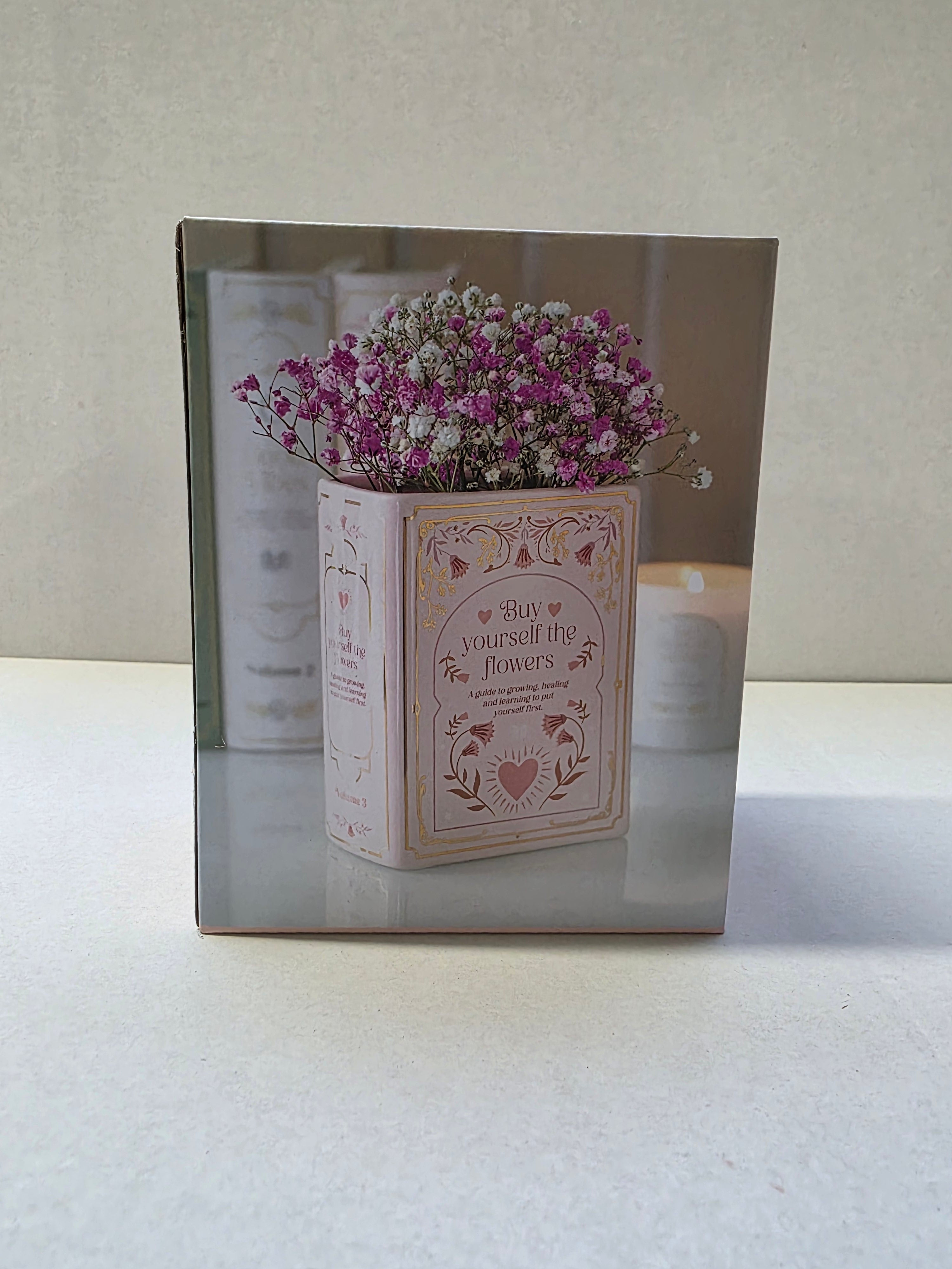Ceramic Book Vase Pink 15x11x6cm