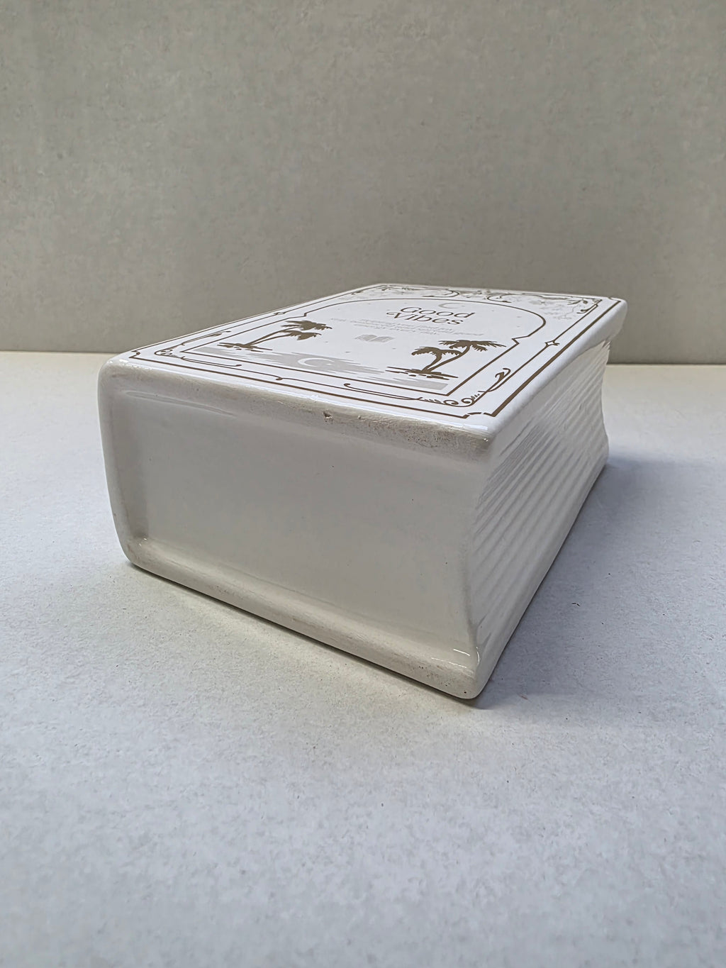 Ceramic Book Vase White 15x11x6cm