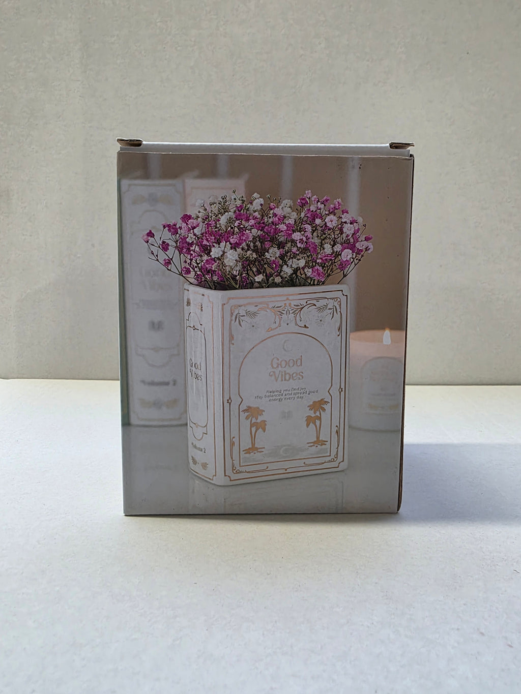 Ceramic Book Vase White 15x11x6cm