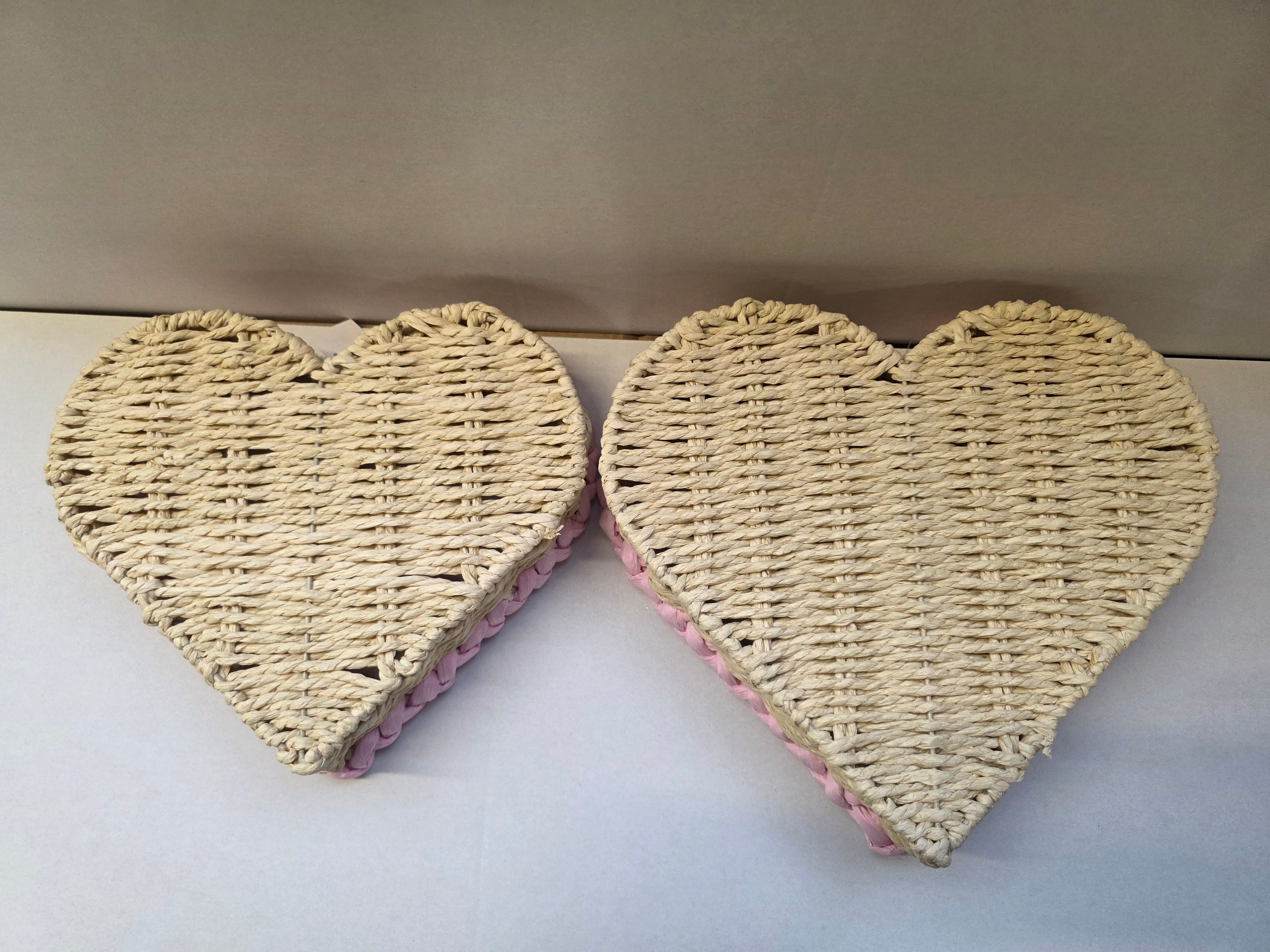 Paper Heart Baskets Pink Set Of 2