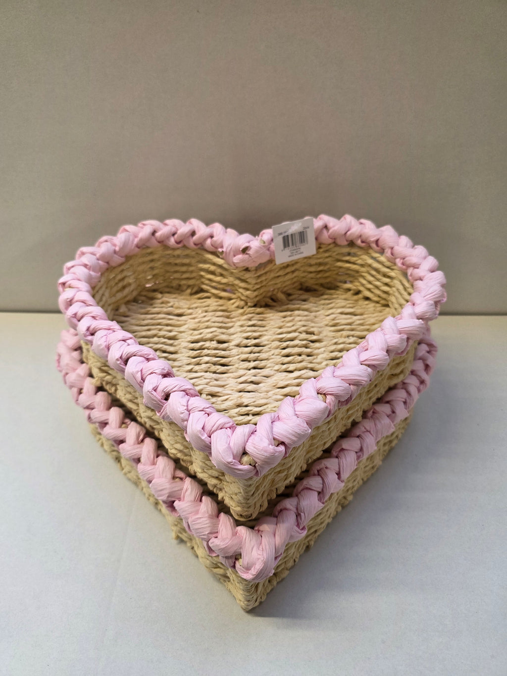 Paper Heart Baskets Pink Set Of 2