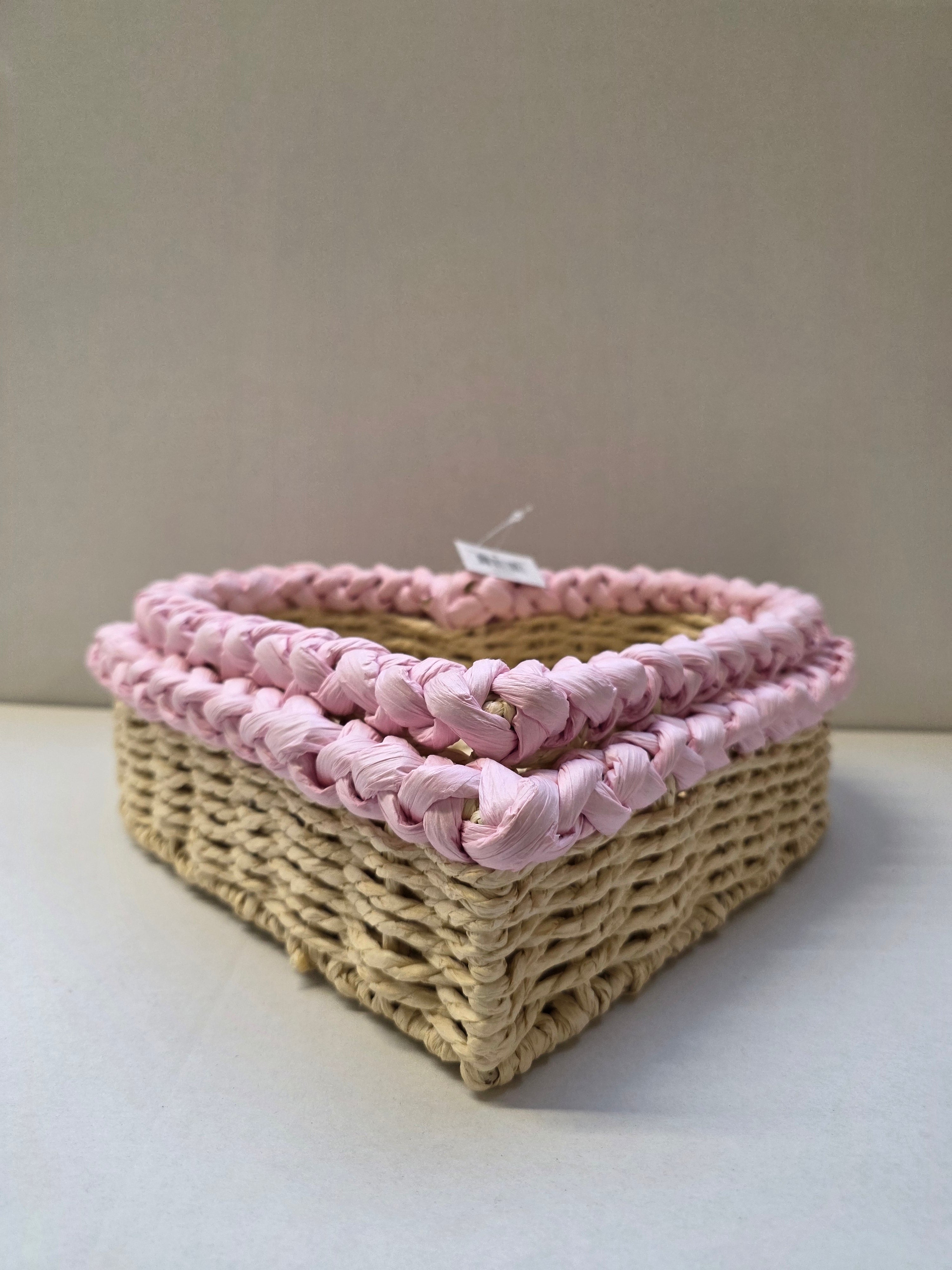 Paper Heart Baskets Pink Set Of 2