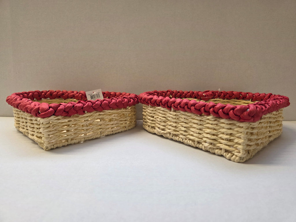 Paper Heart Baskets Red Set Of 2