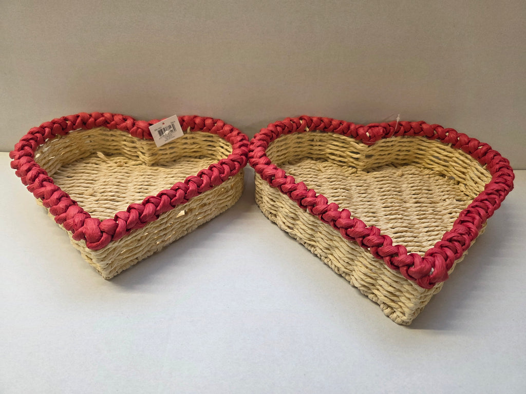 Paper Heart Baskets Red Set Of 2