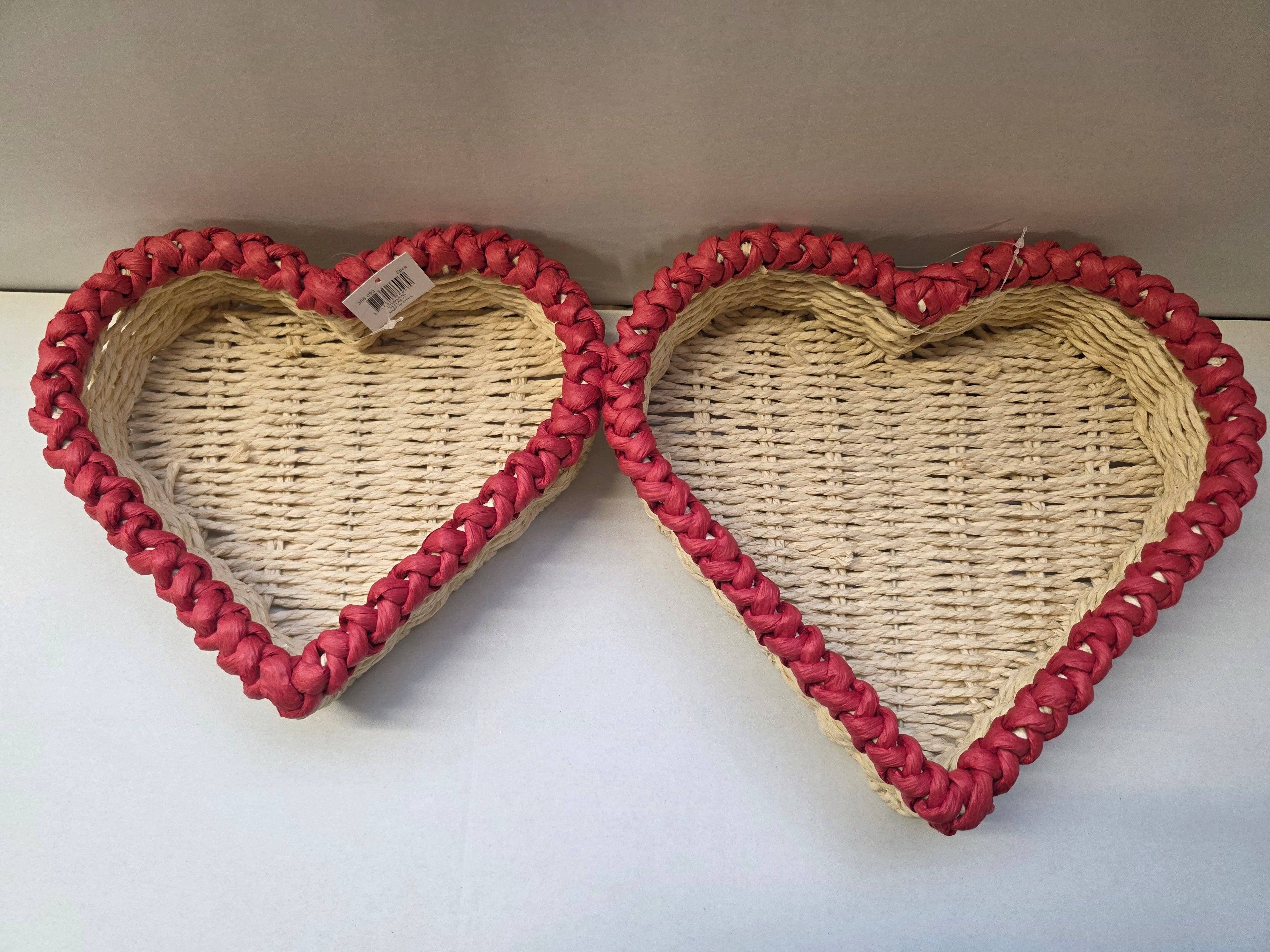 Paper Heart Baskets Red Set Of 2