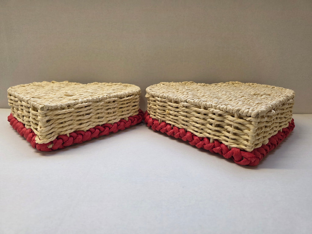 Paper Heart Baskets Red Set Of 2