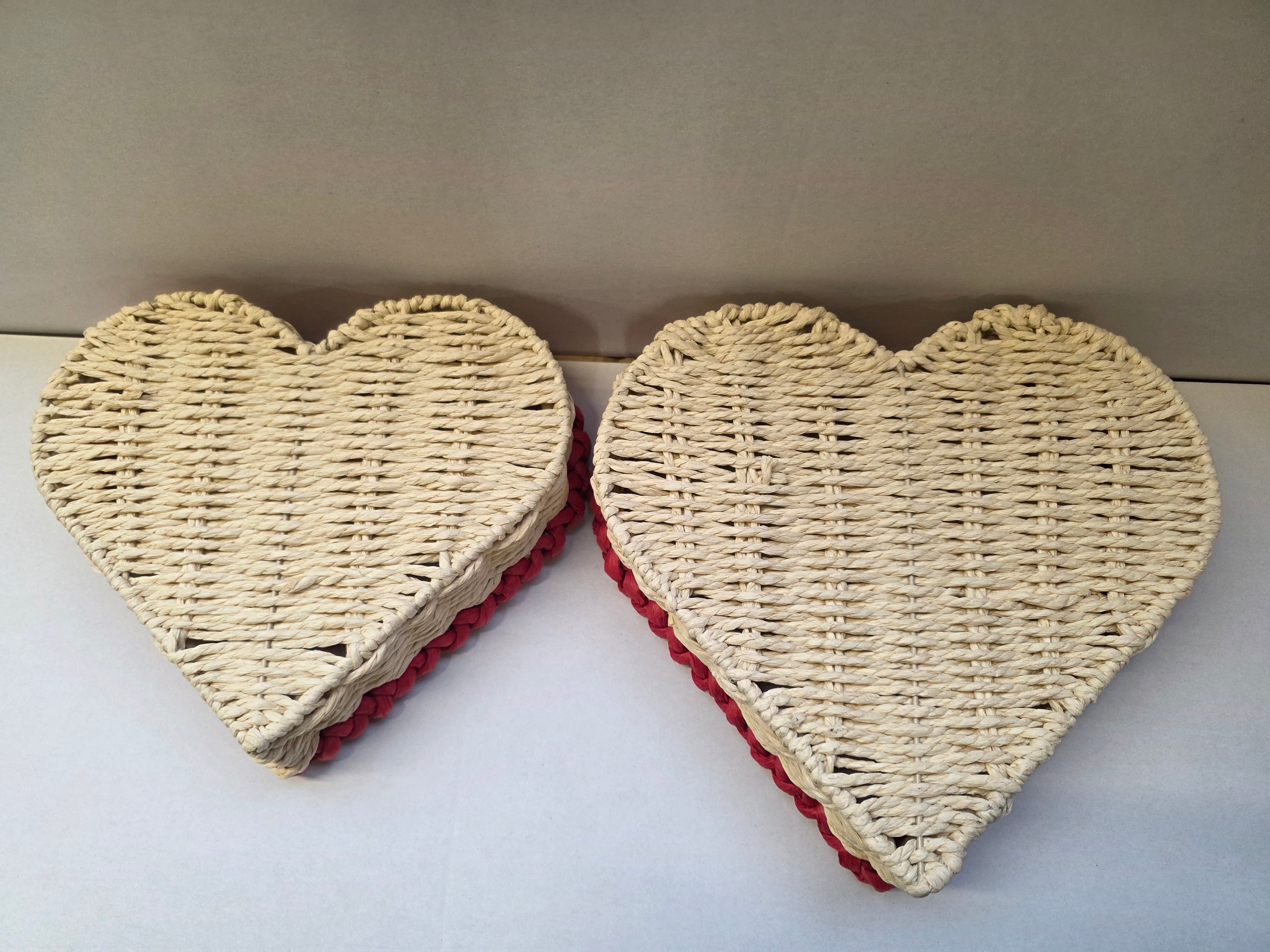 Paper Heart Baskets Red Set Of 2