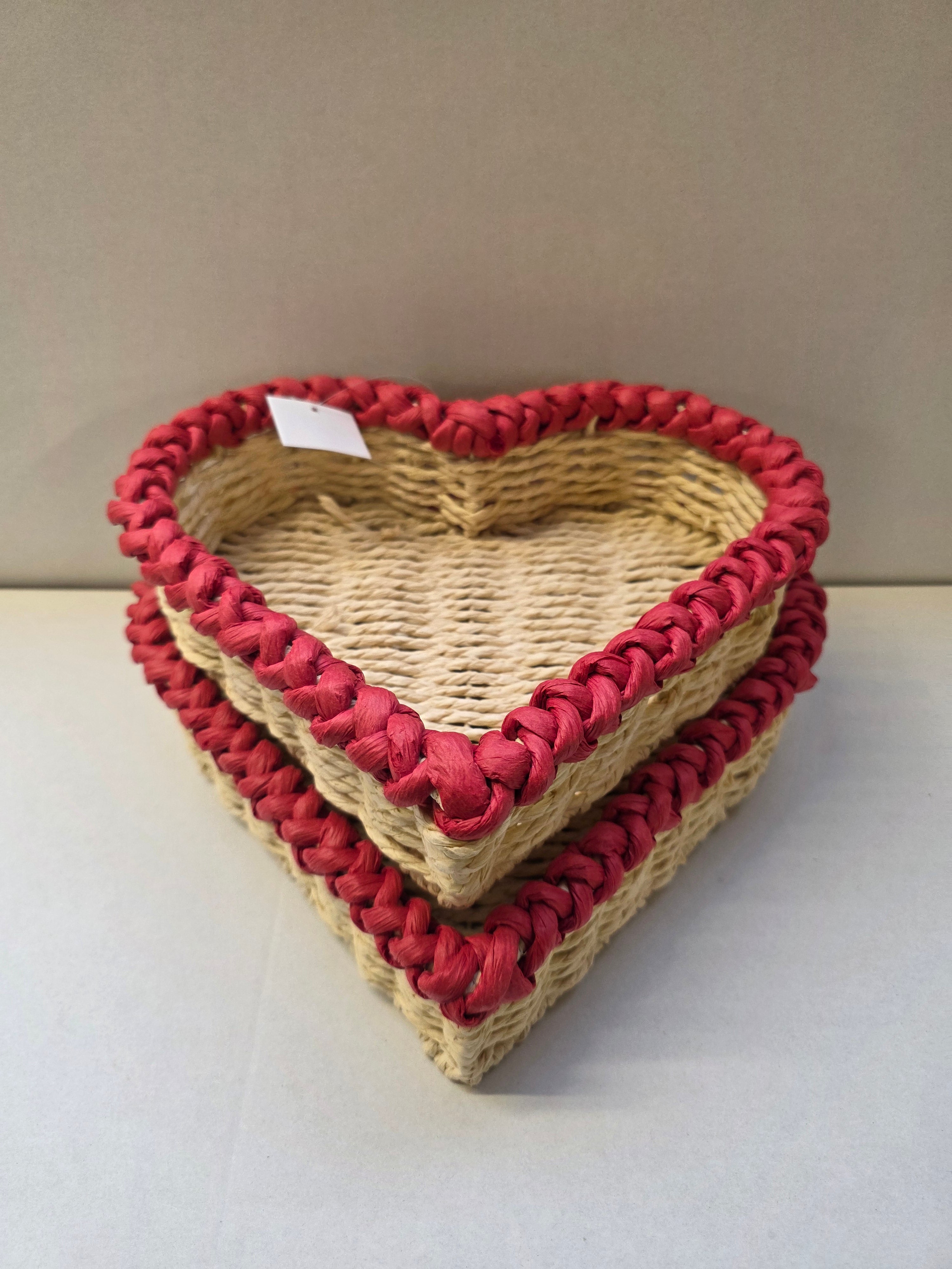 Paper Heart Baskets Red Set Of 2