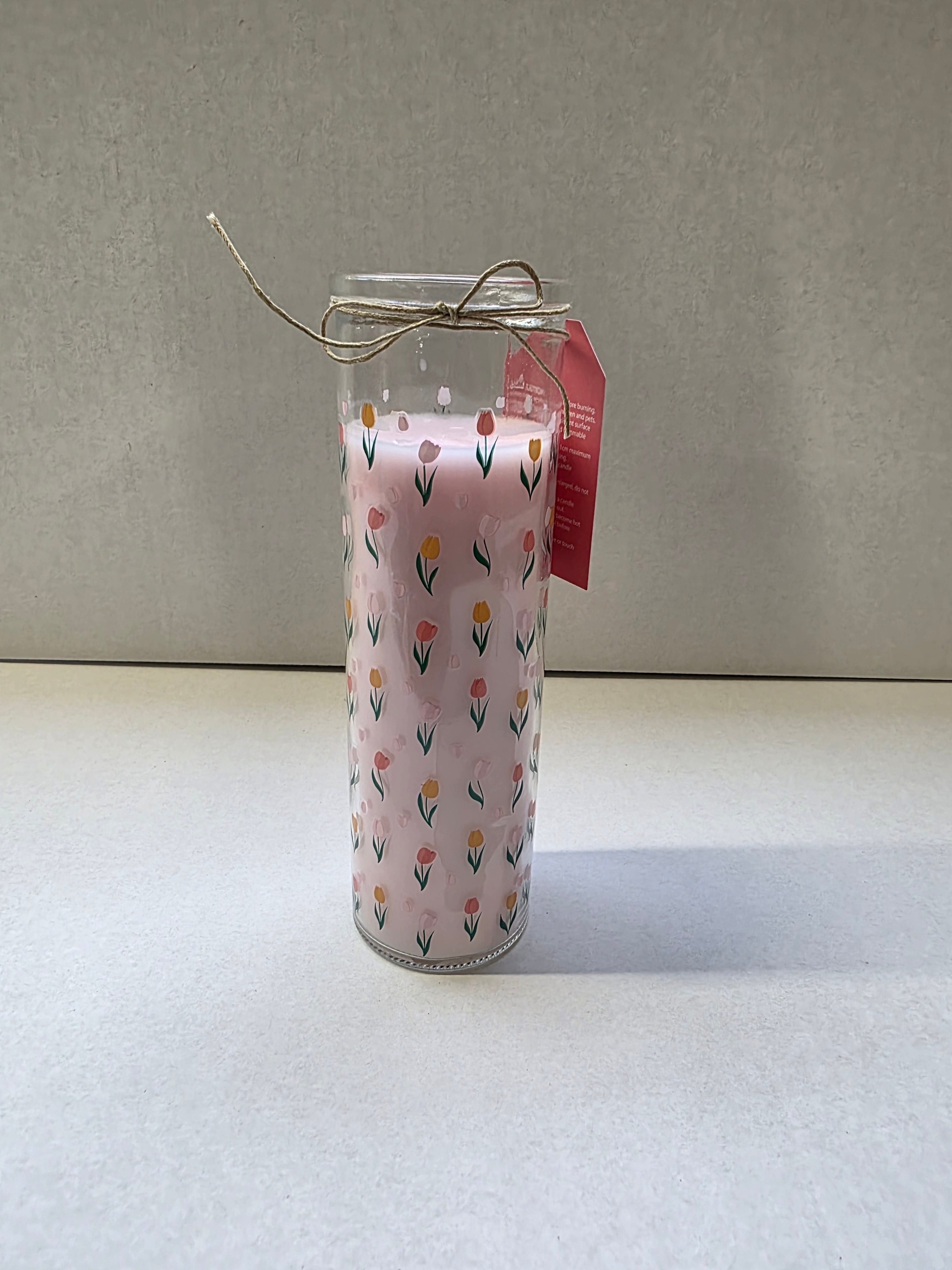 Candle Tulip Tube Tulip Scented 20x6cm (pack of 2)