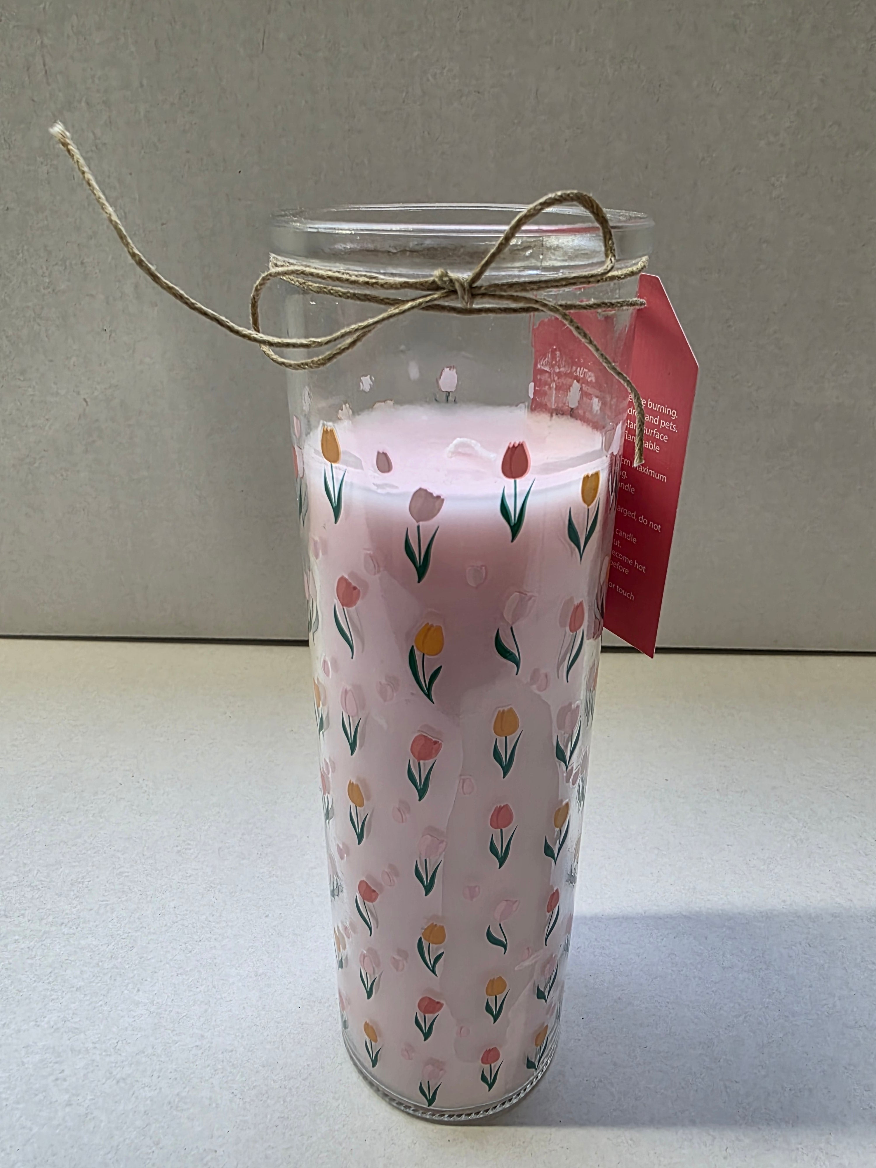 Candle Tulip Tube Tulip Scented 20x6cm (pack of 2)