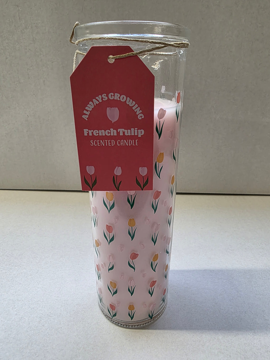 Candle Tulip Tube Tulip Scented 20x6cm (pack of 2)