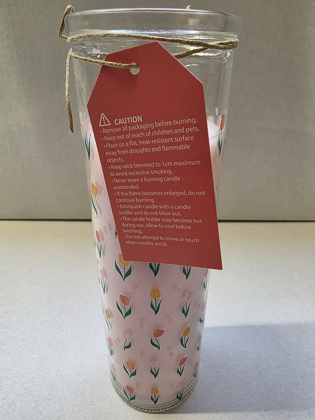 Candle Tulip Tube Tulip Scented 20x6cm (pack of 2)