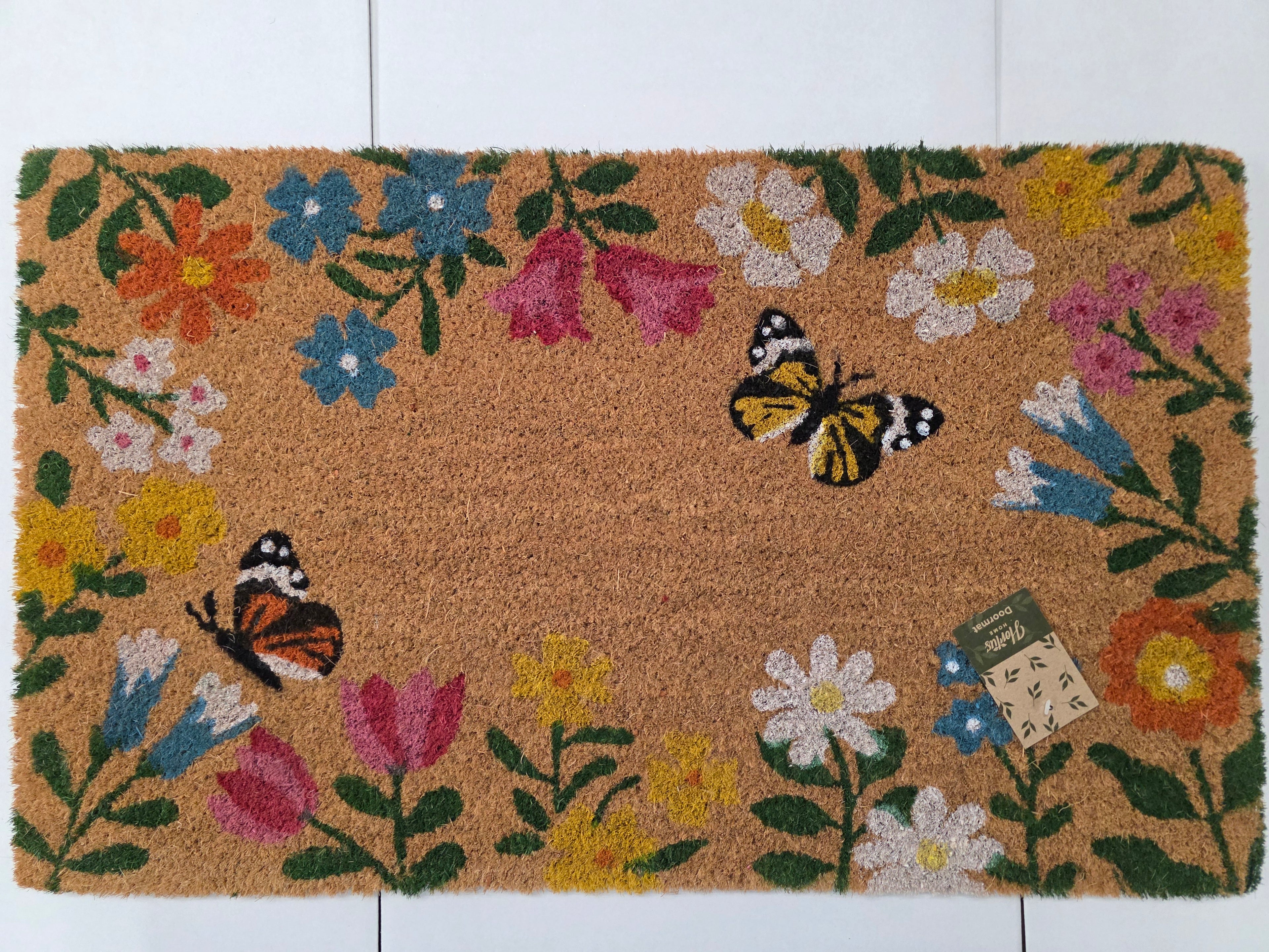 Doormat Flowers & Butterflies 45x75cm