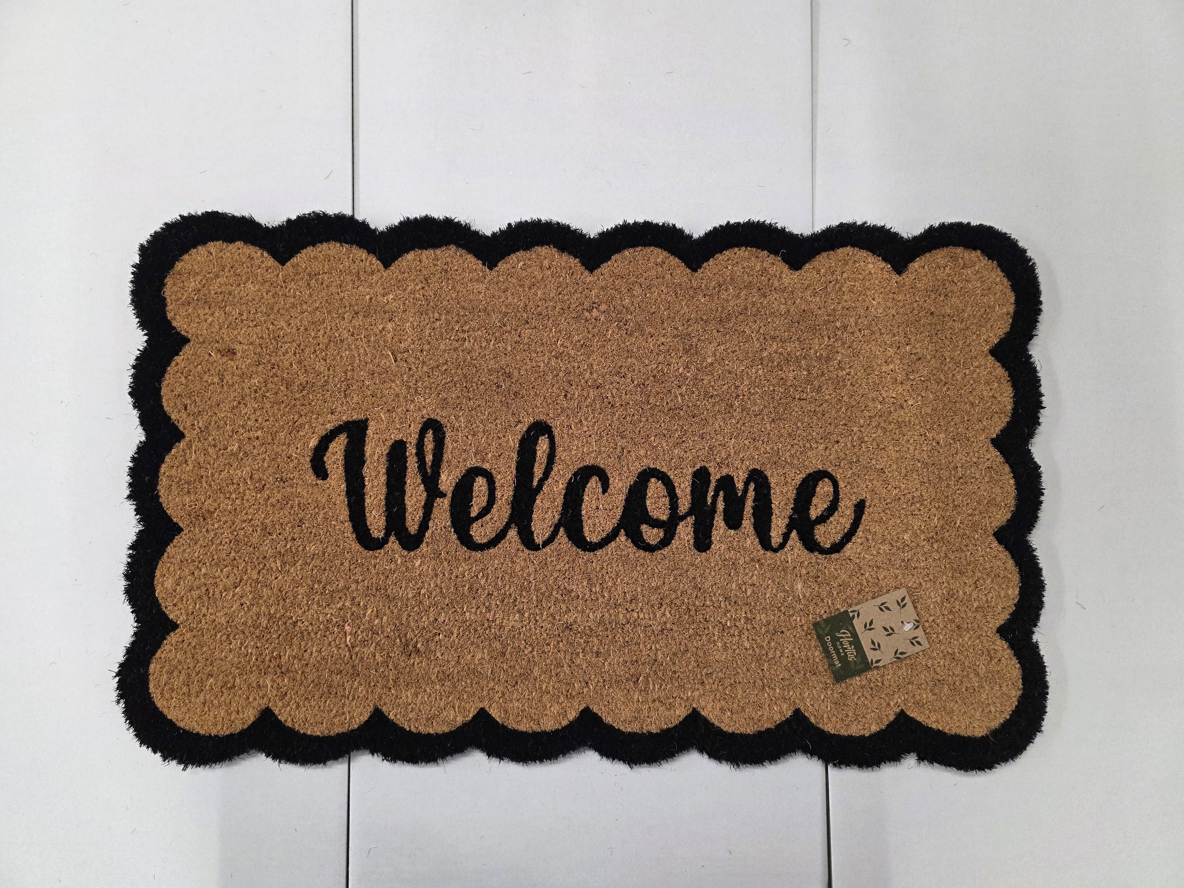 Doormat Scalloped Welcome 45x75cm