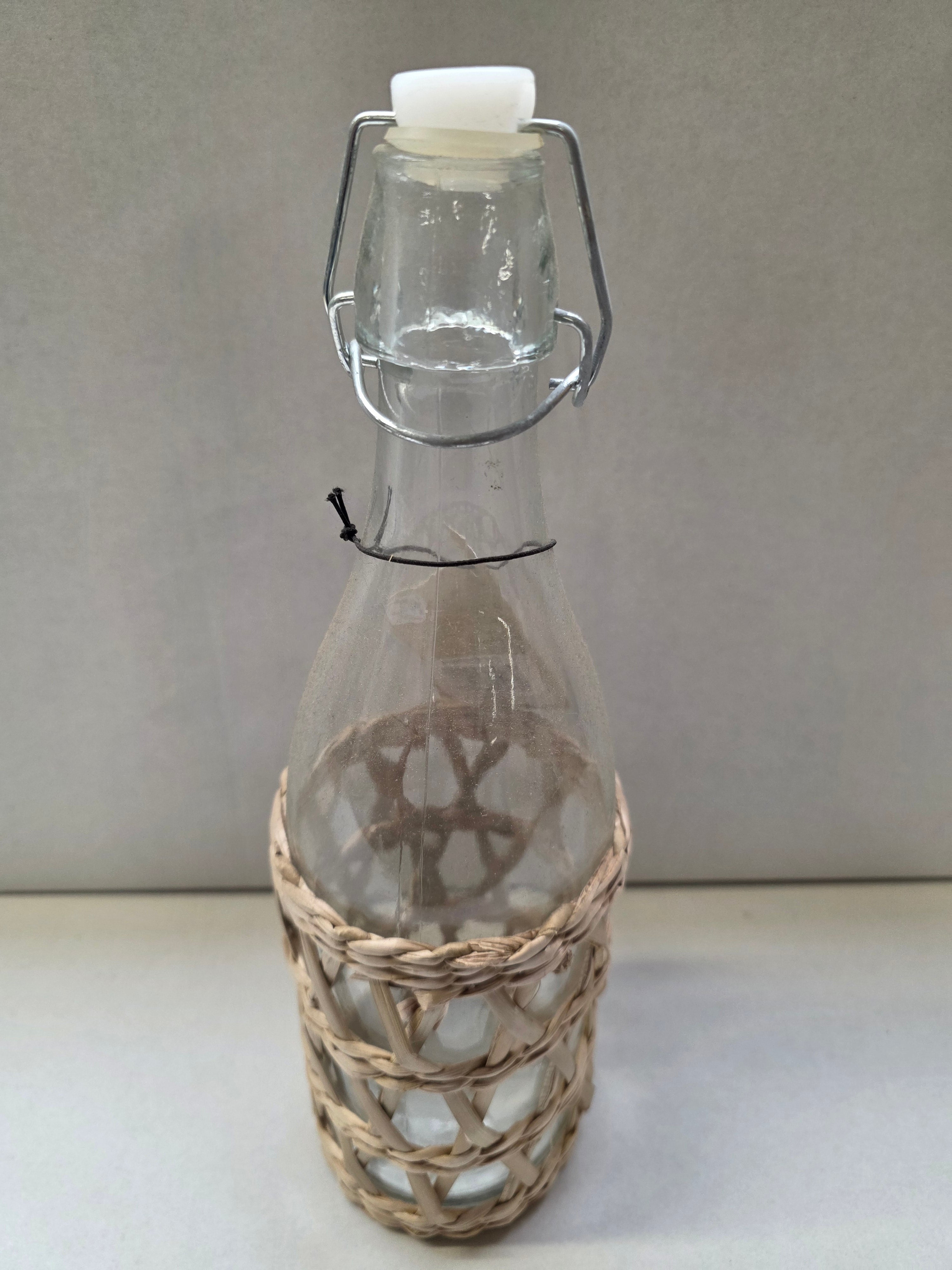 Glass Bottle Nat Rattan  (PACK OF 3)