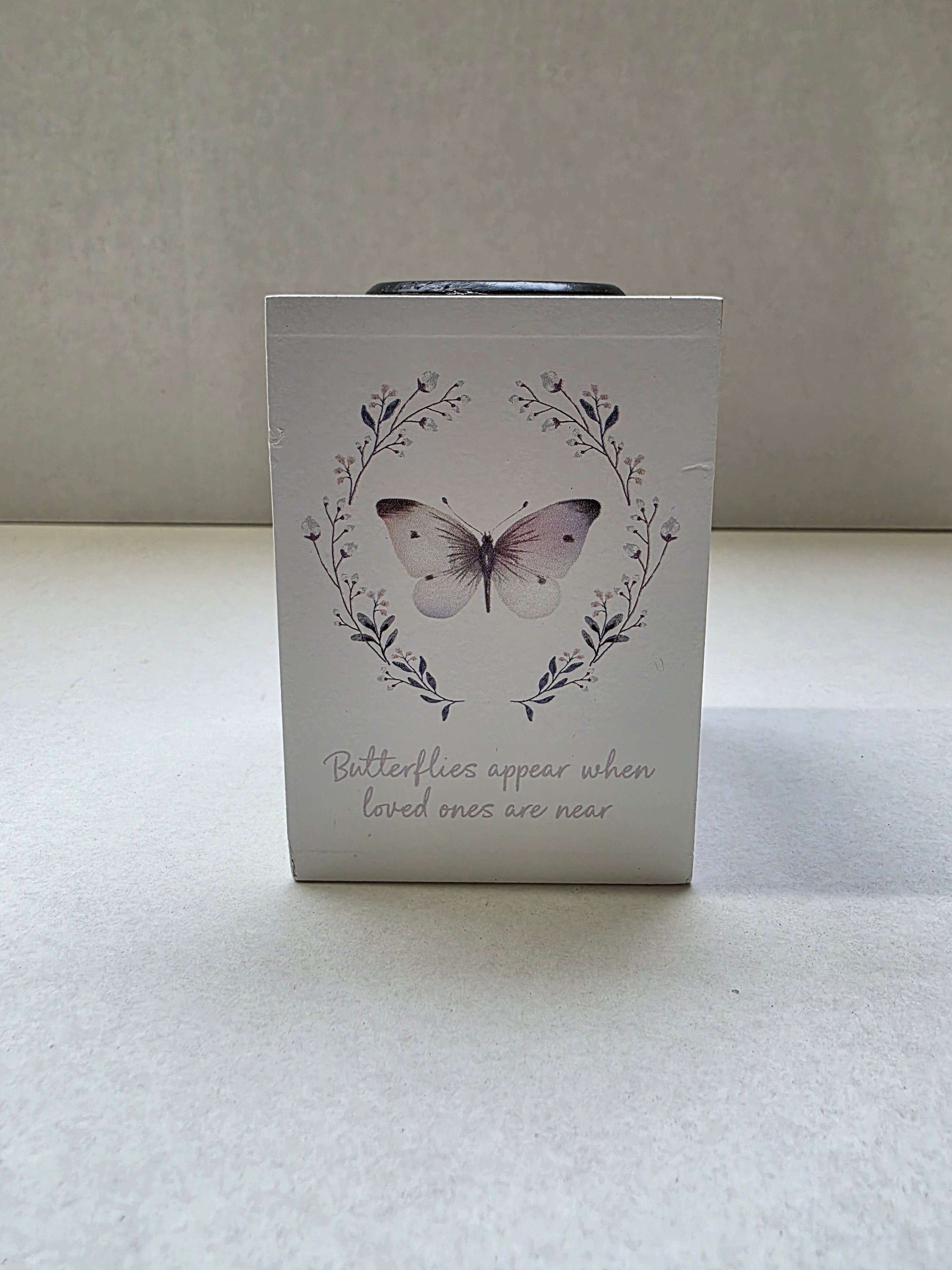 Tealight Holder Butterfly 10x7cm