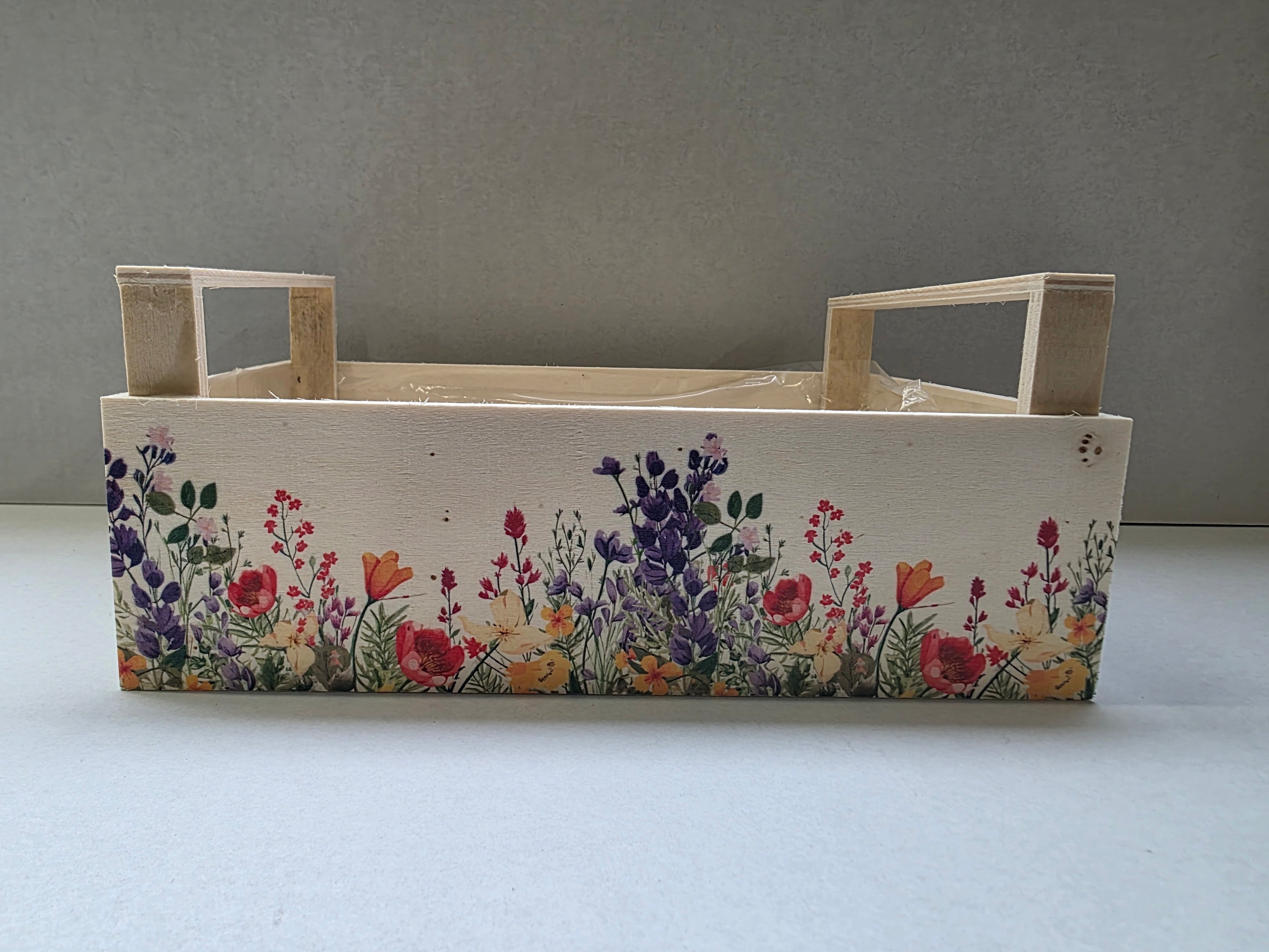 Wooden Crate Wildflowers Mix 26cm