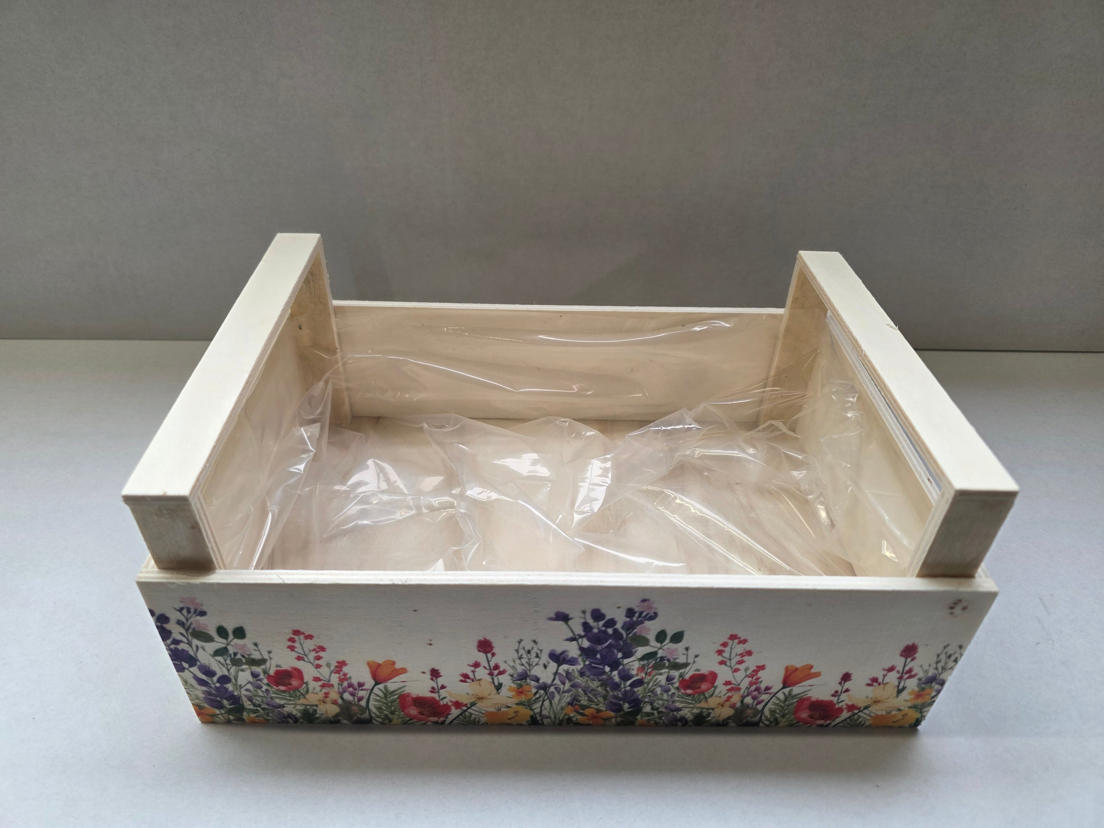 Wooden Crate Wildflowers Mix 26cm