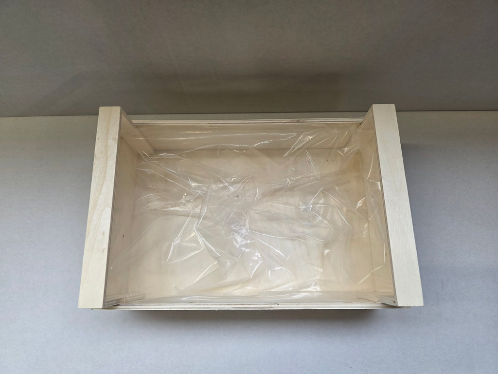 Wooden Crate Wildflowers Pink 26cm