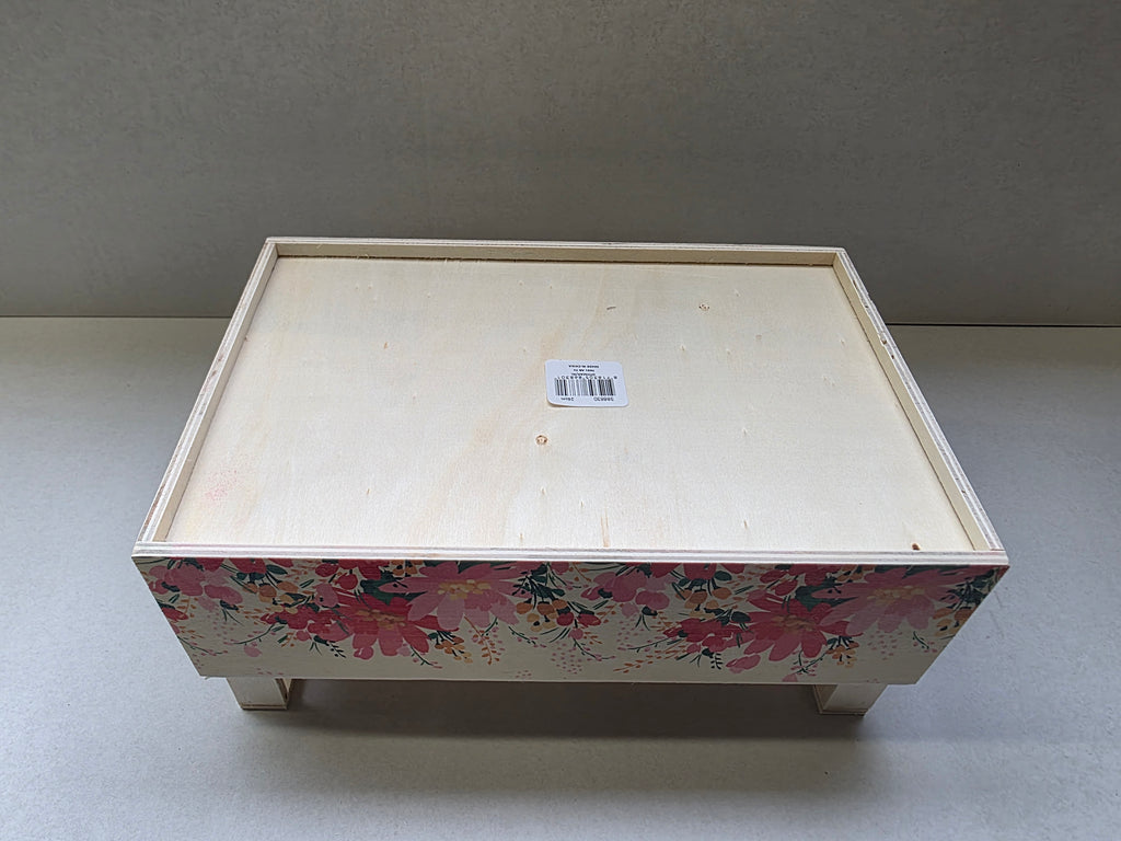 Wooden Crate Wildflowers Pink 26cm