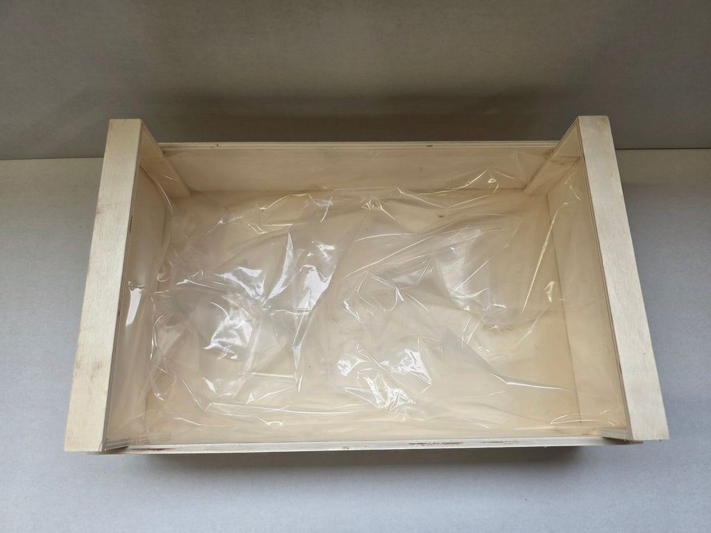 Wooden Crate Wildflowers Pink 32cm