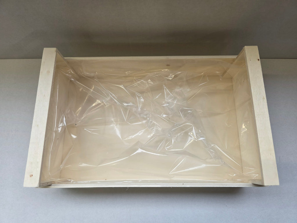 Wooden Crate Wildflowers Red 32cm