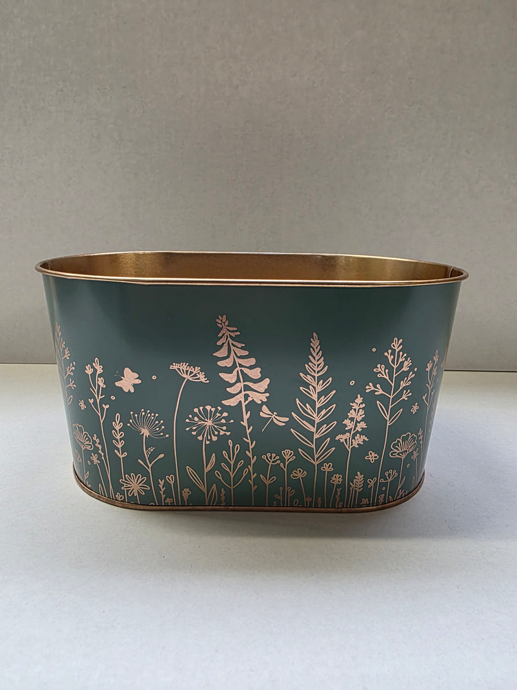 Zinc Bowl Green Wild 22.5x14x11cm (PACK OF 2)