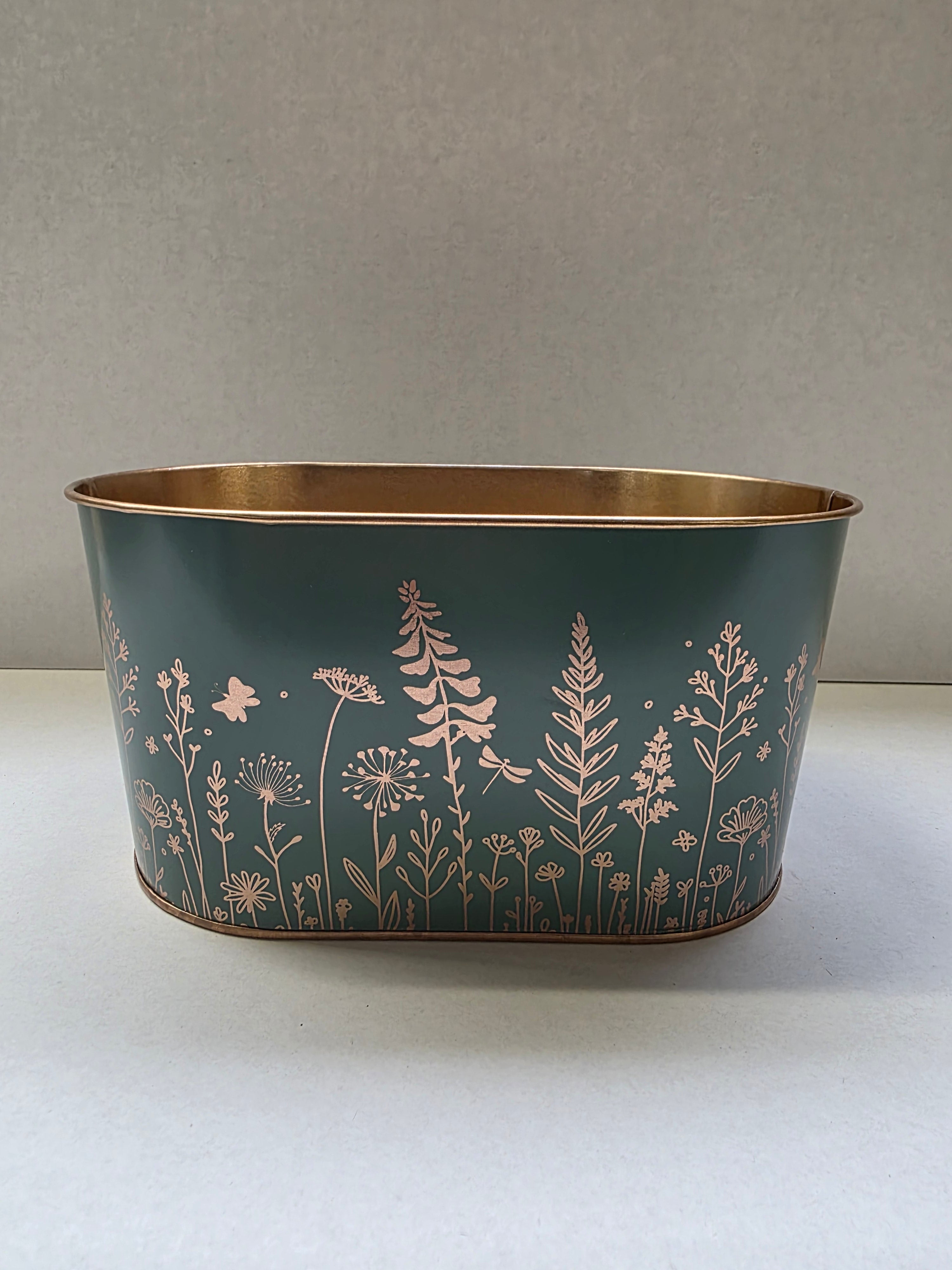 Zinc Bowl Green Wild 22.5x14x11cm (PACK OF 2)