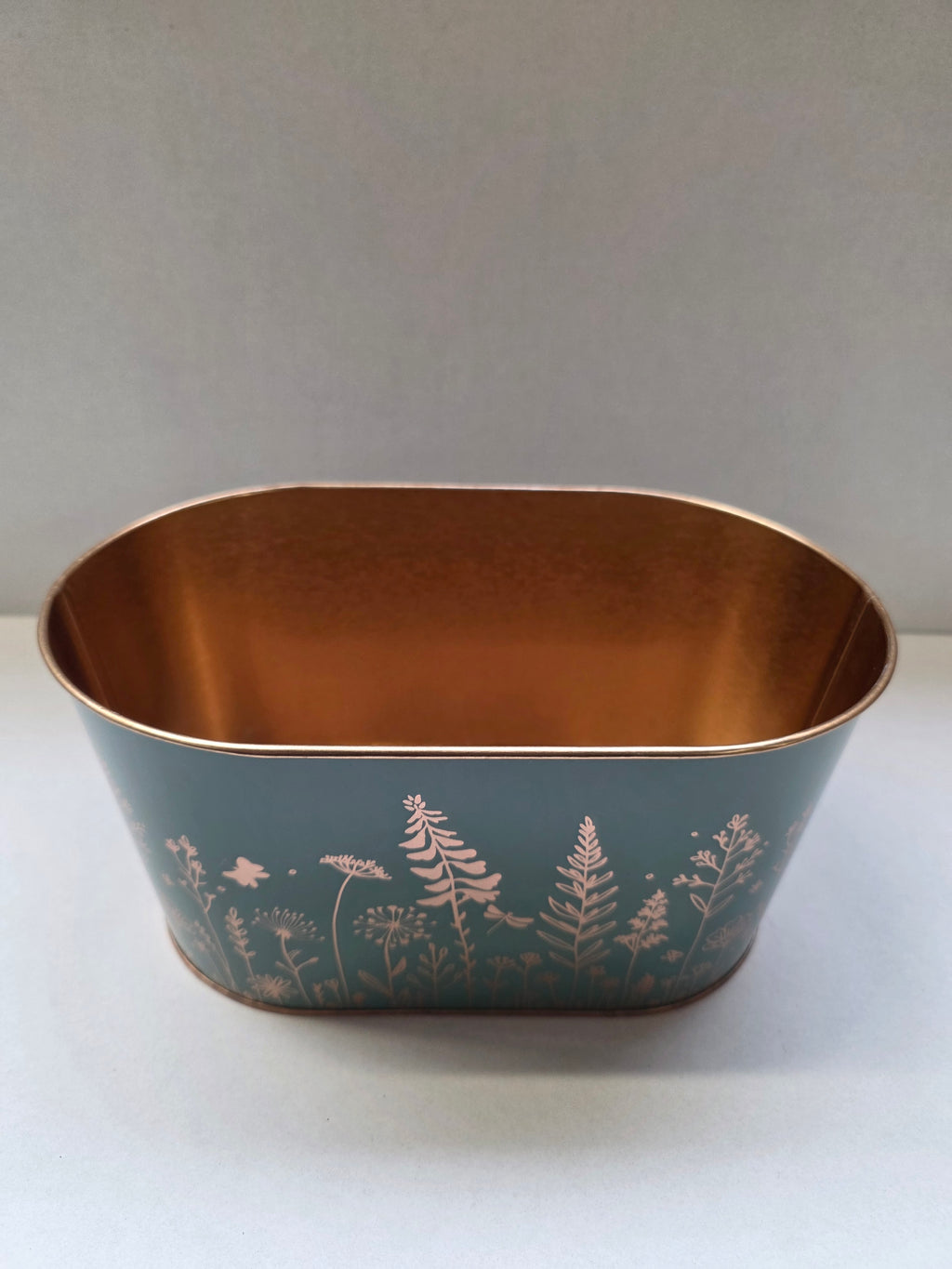 Zinc Bowl Green Wild 22.5x14x11cm (PACK OF 2)