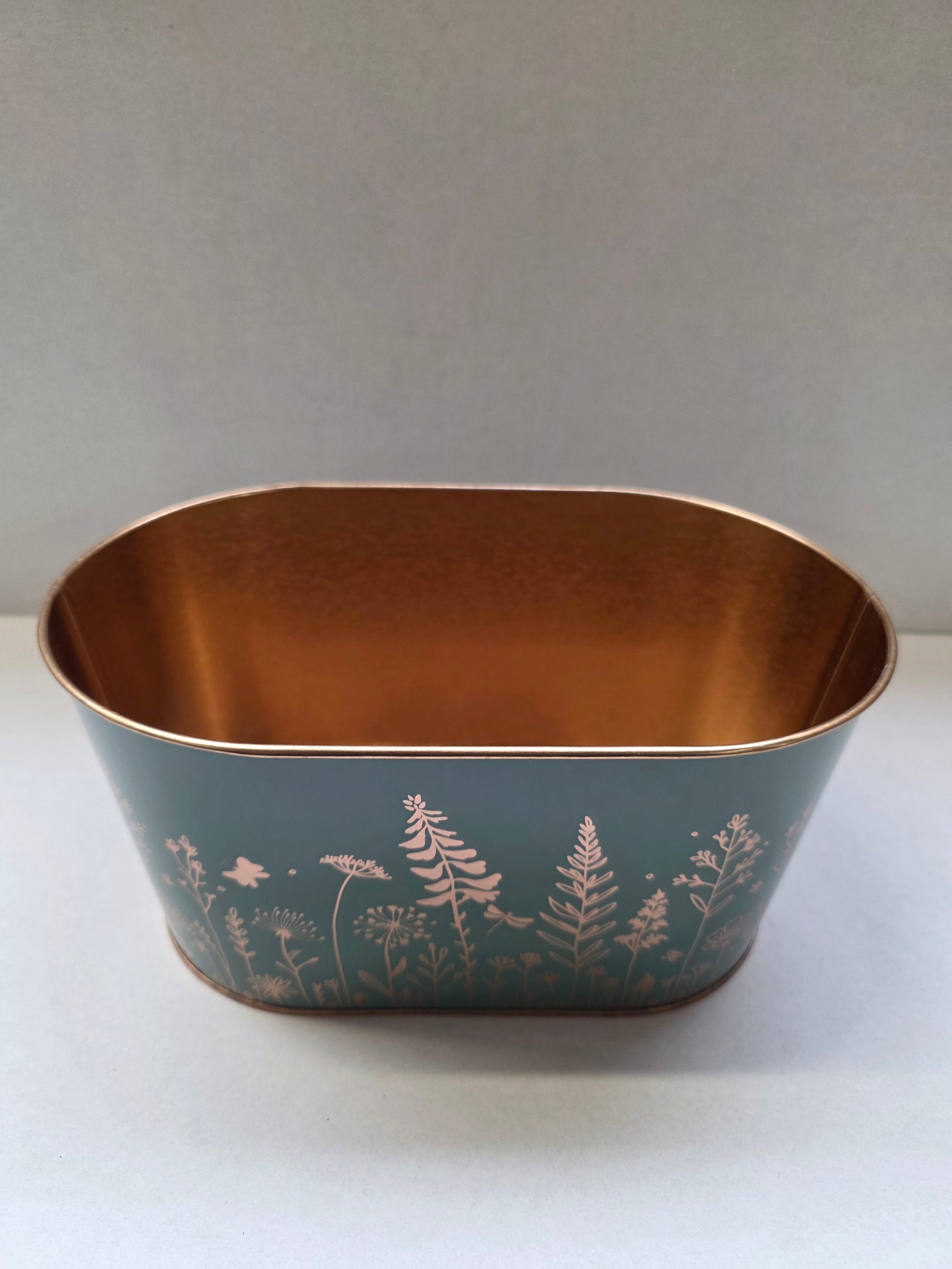 Zinc Bowl Green Wild 22.5x14x11cm (PACK OF 2)
