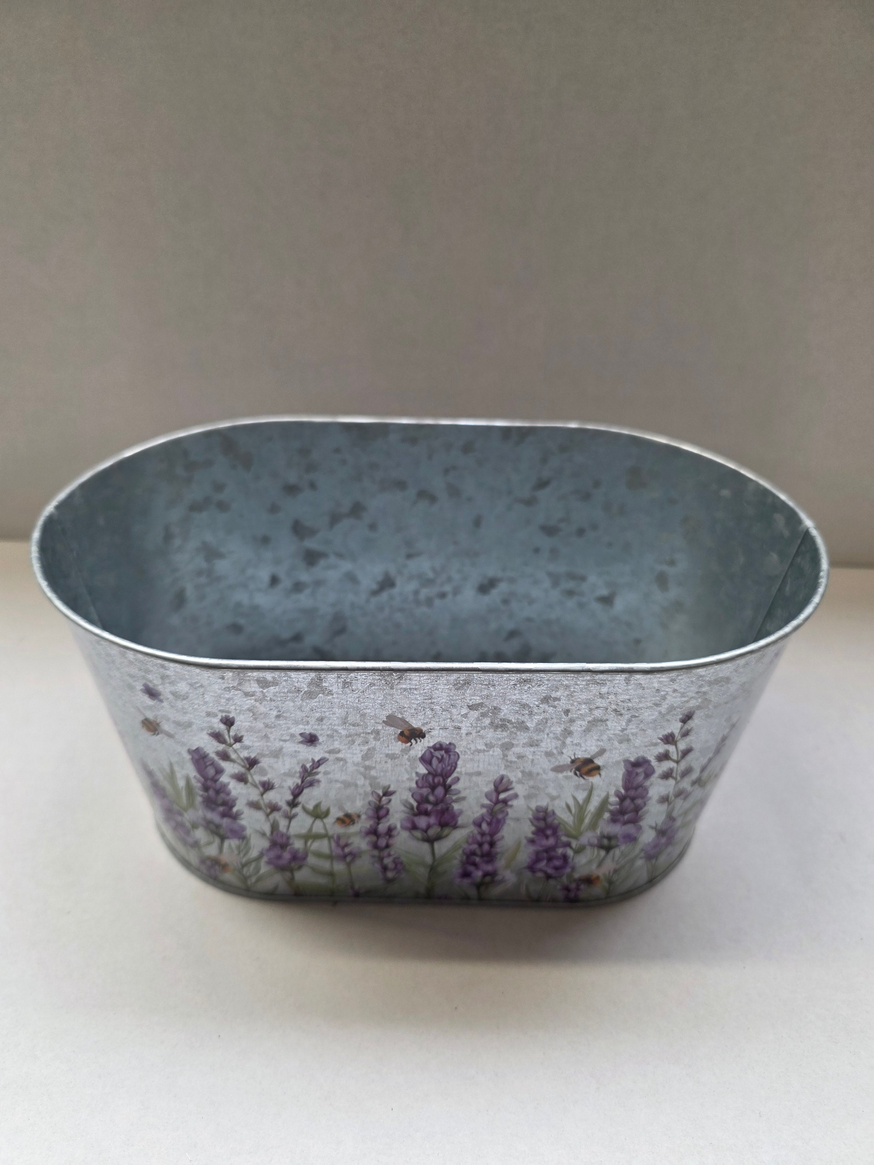Zinc Oval Lavender 22.5x13.7x11.3cm (PACK OF 2)