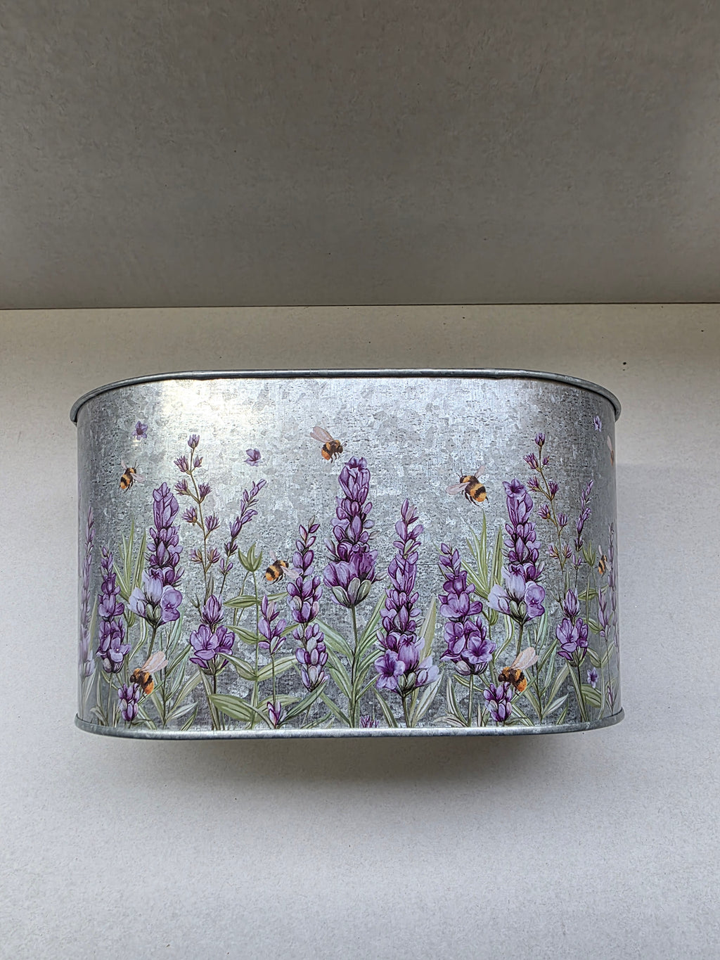Zinc Oval Lavender 22.5x13.7x11.3cm (PACK OF 2)
