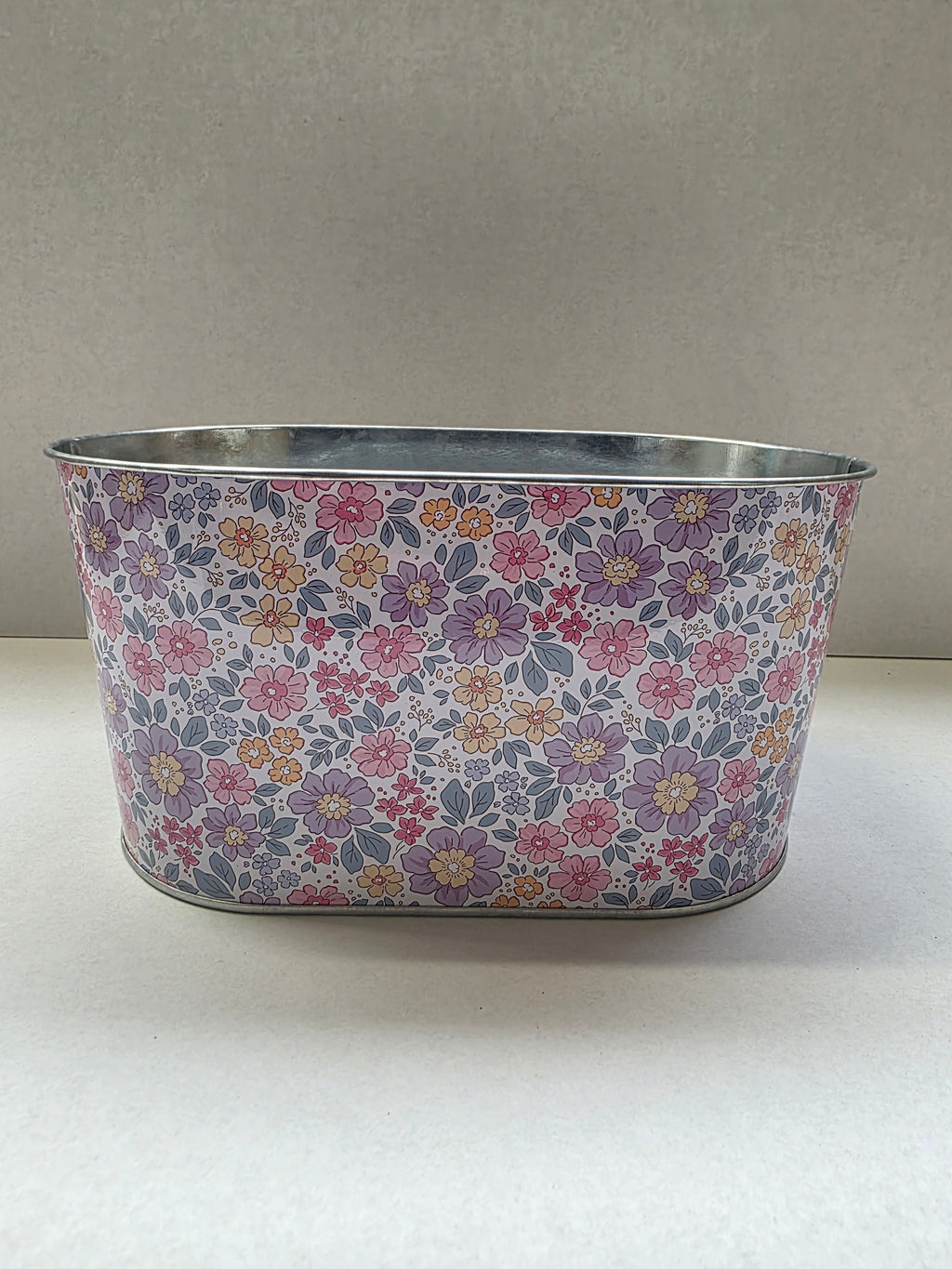Zinc Oval Liberty Floral 22.5x14x11cm (PACK OF 2)