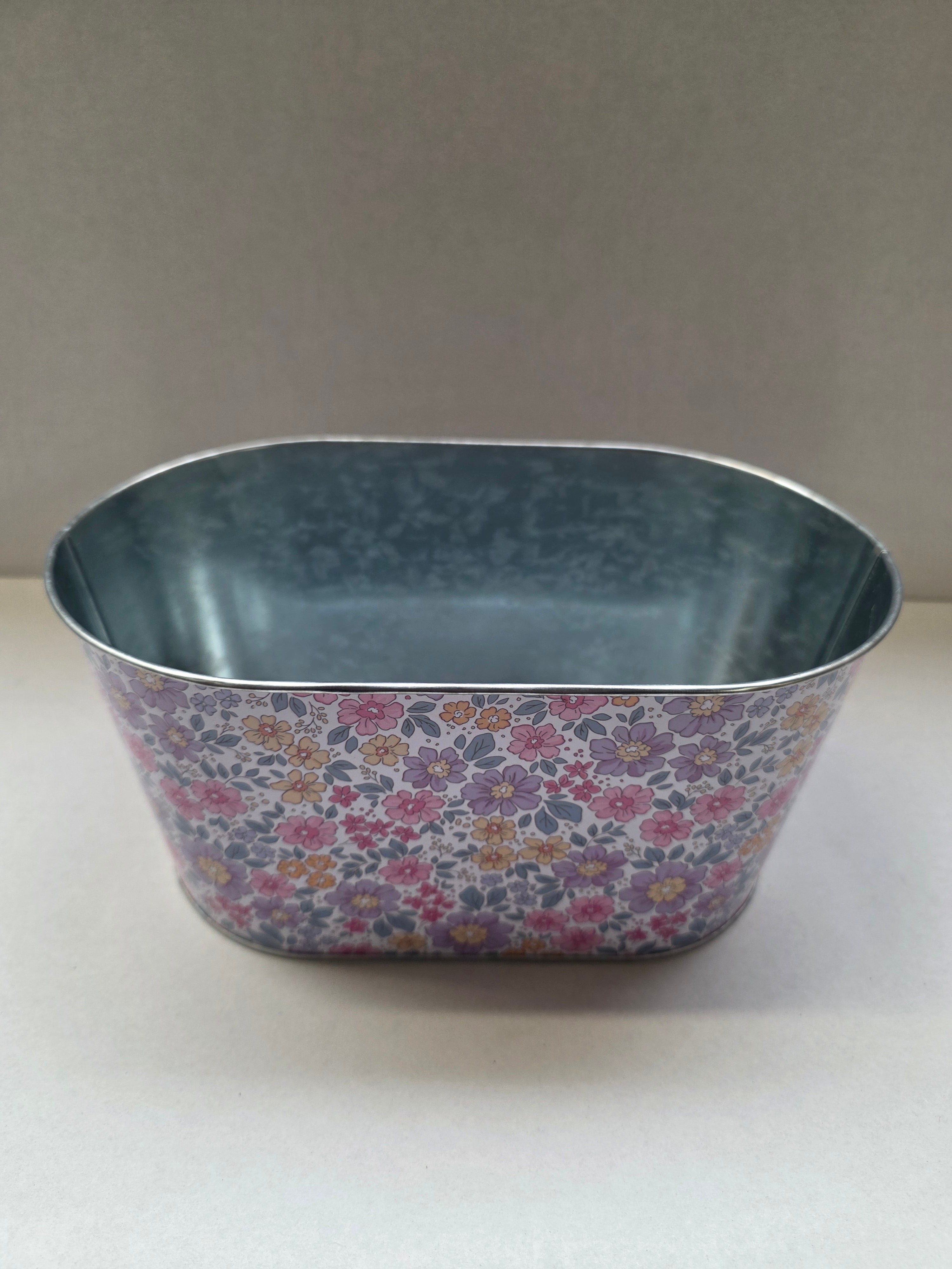 Zinc Oval Liberty Floral 22.5x14x11cm (PACK OF 2)