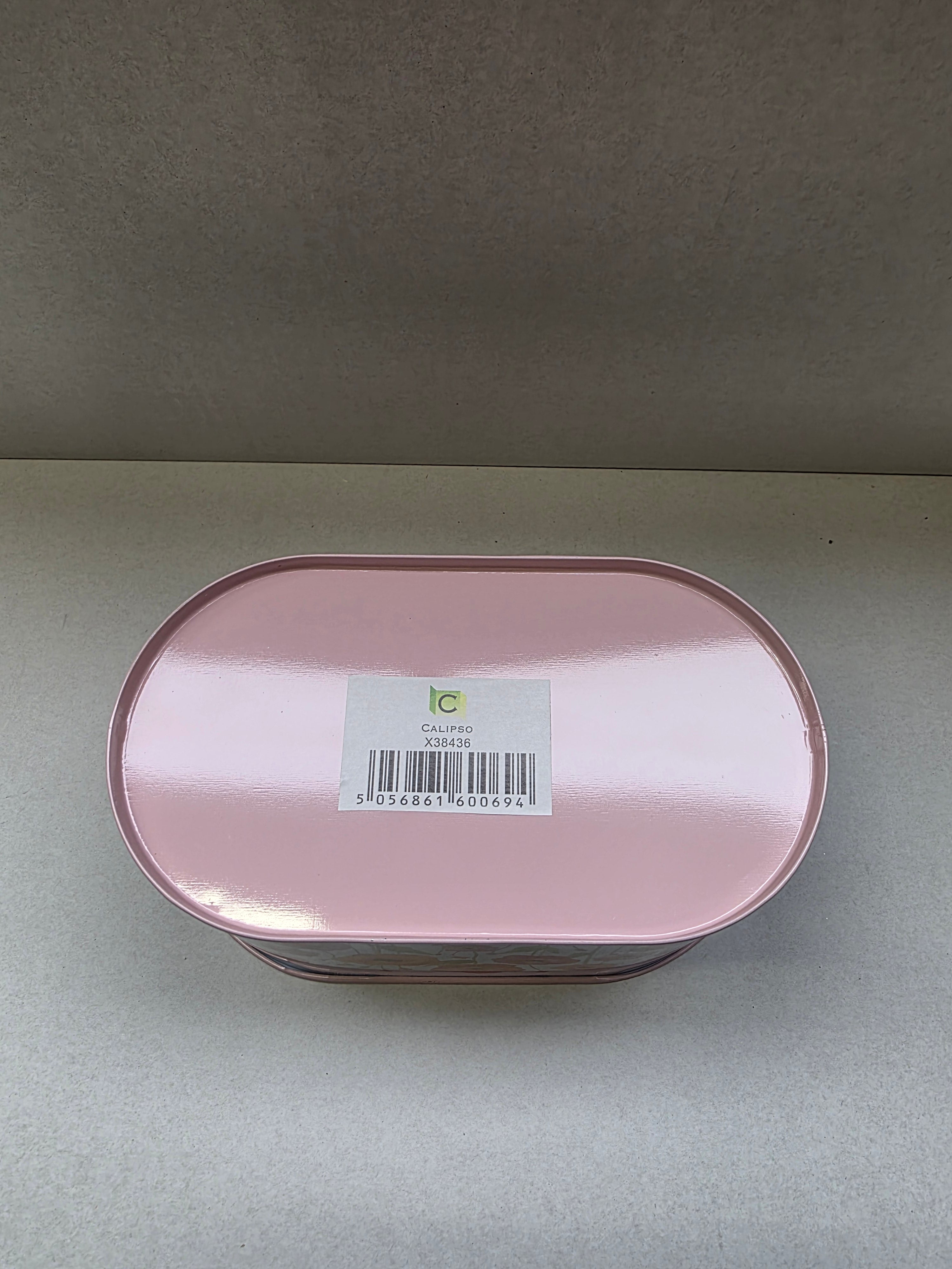 Zinc Oval Poppy 22.5x14x11cm (PACK OF 2)