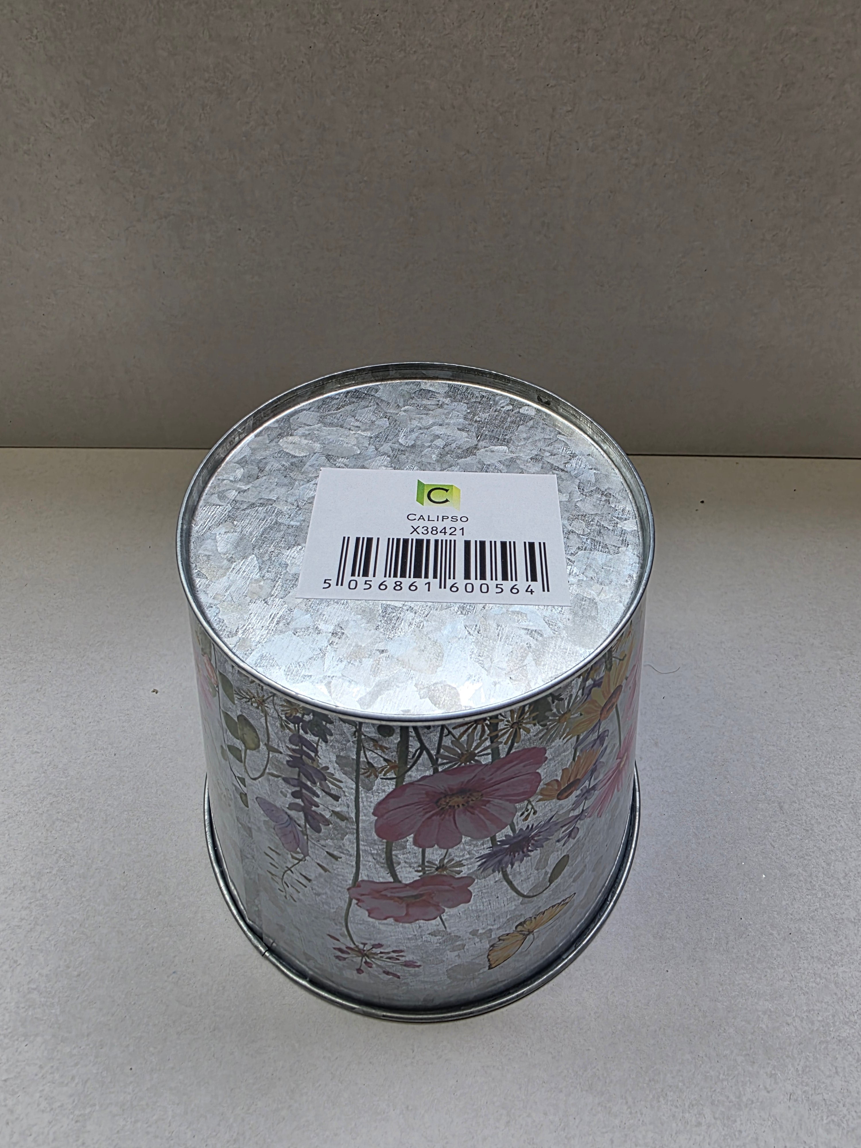 Zinc Pot Floral Bfly 15x14x10cm (PACK OF 2)
