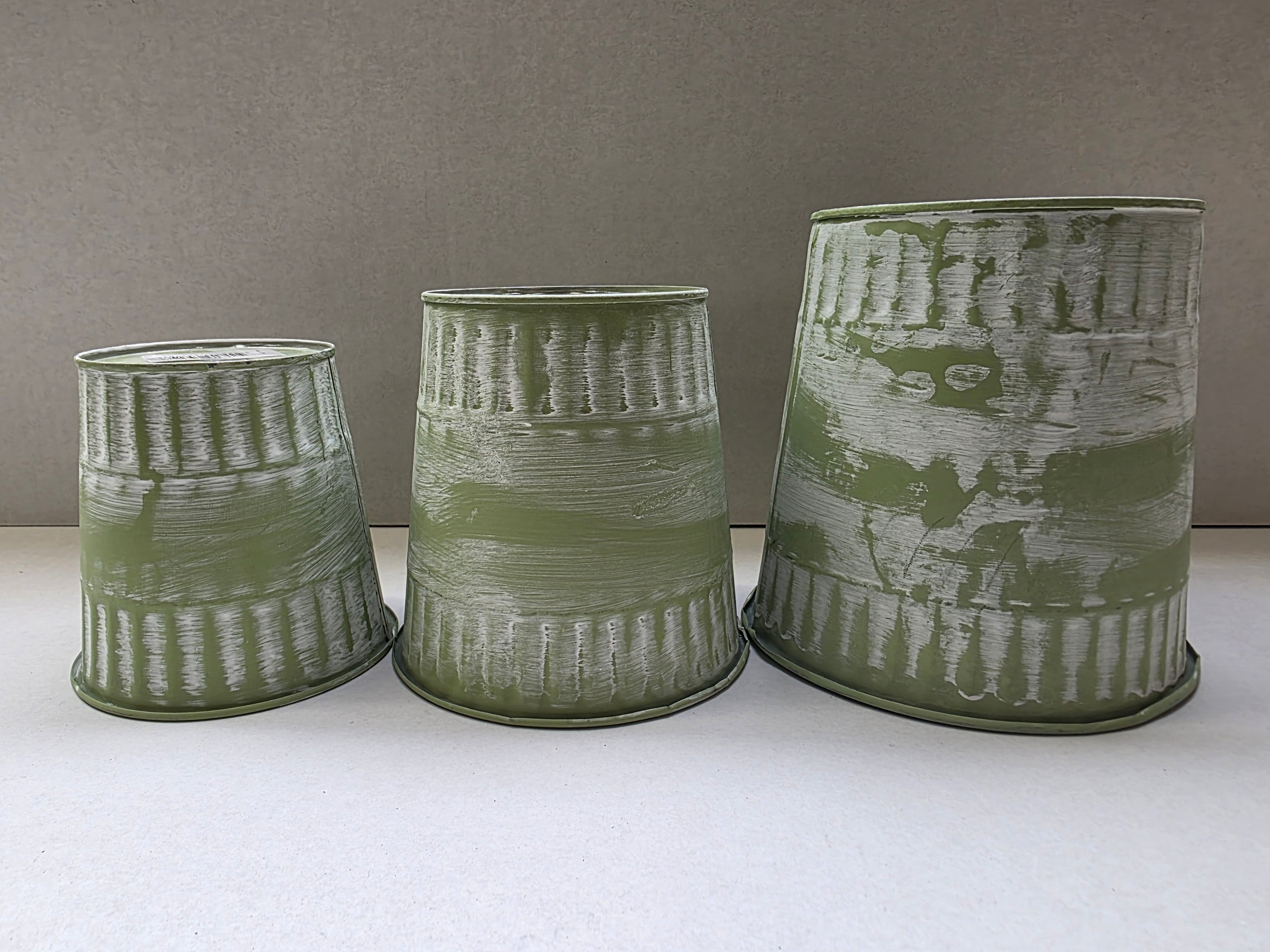 Zinc Pot Jinan Green Set Of 3 (PACK OF 2)
