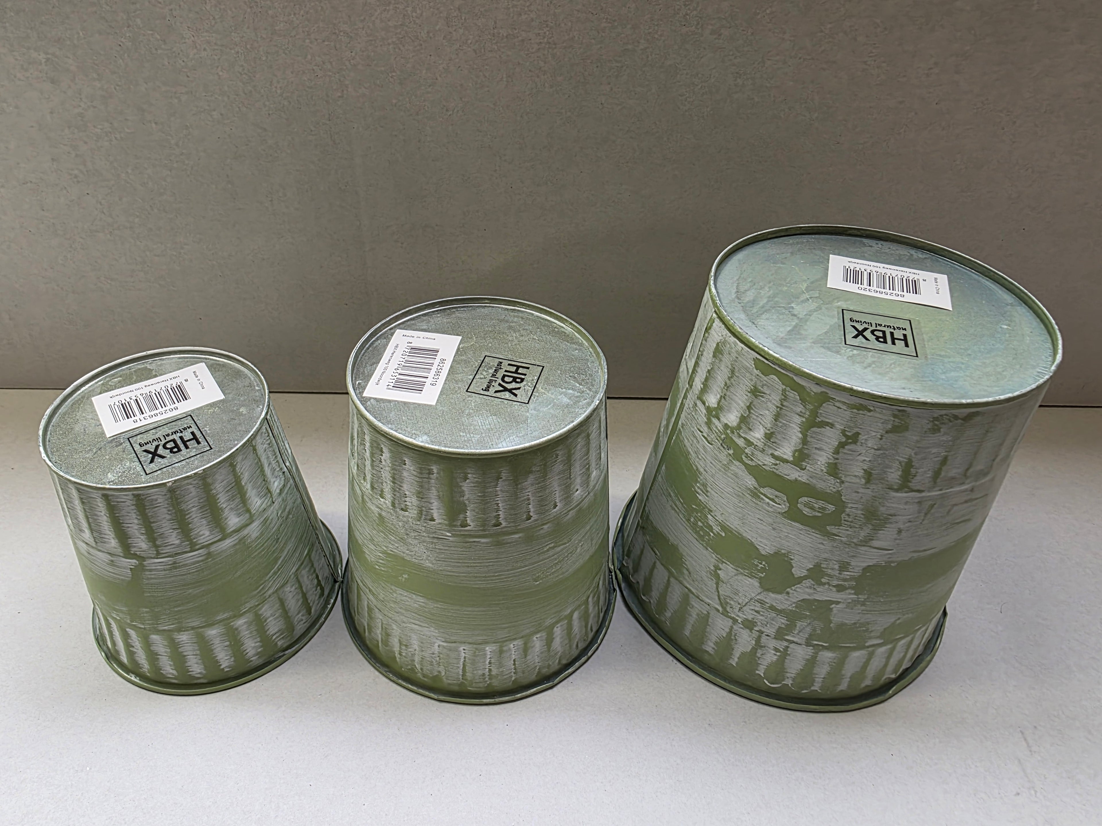 Zinc Pot Jinan Green Set Of 3 (PACK OF 2)