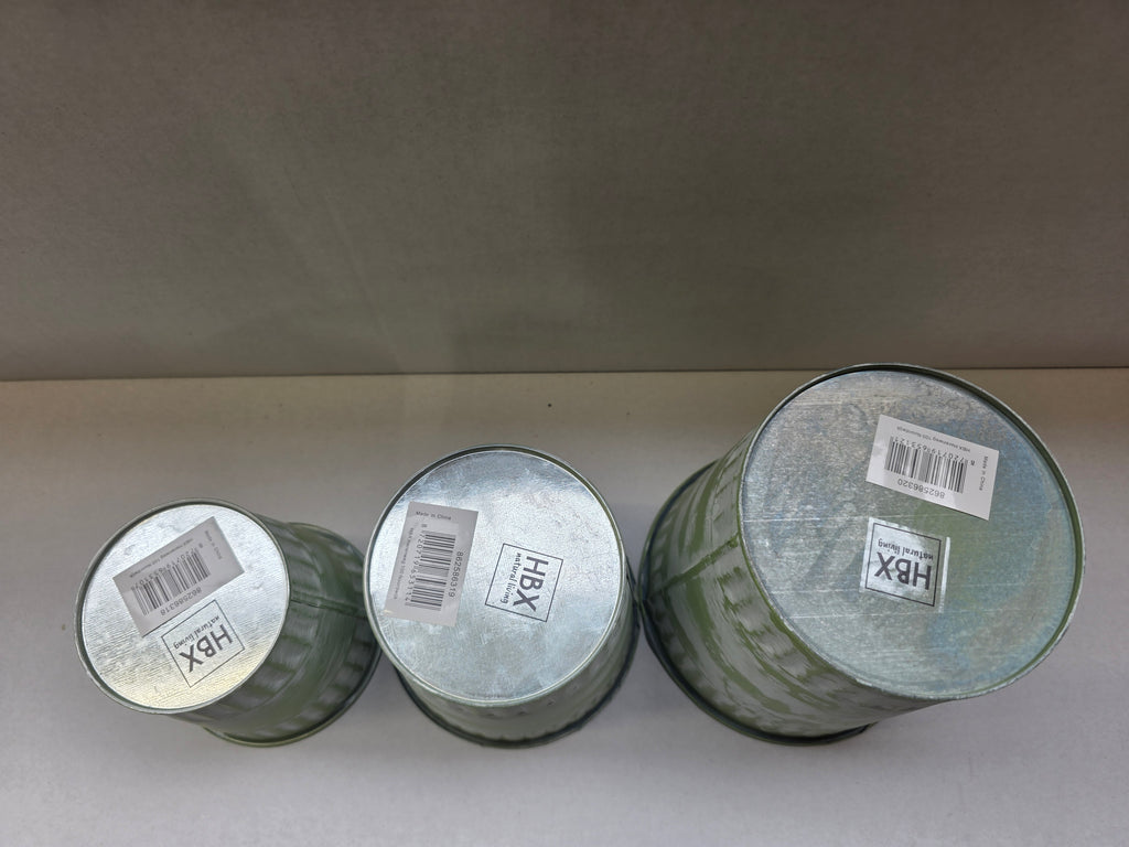 Zinc Pot Jinan Green Set Of 3 (PACK OF 2)