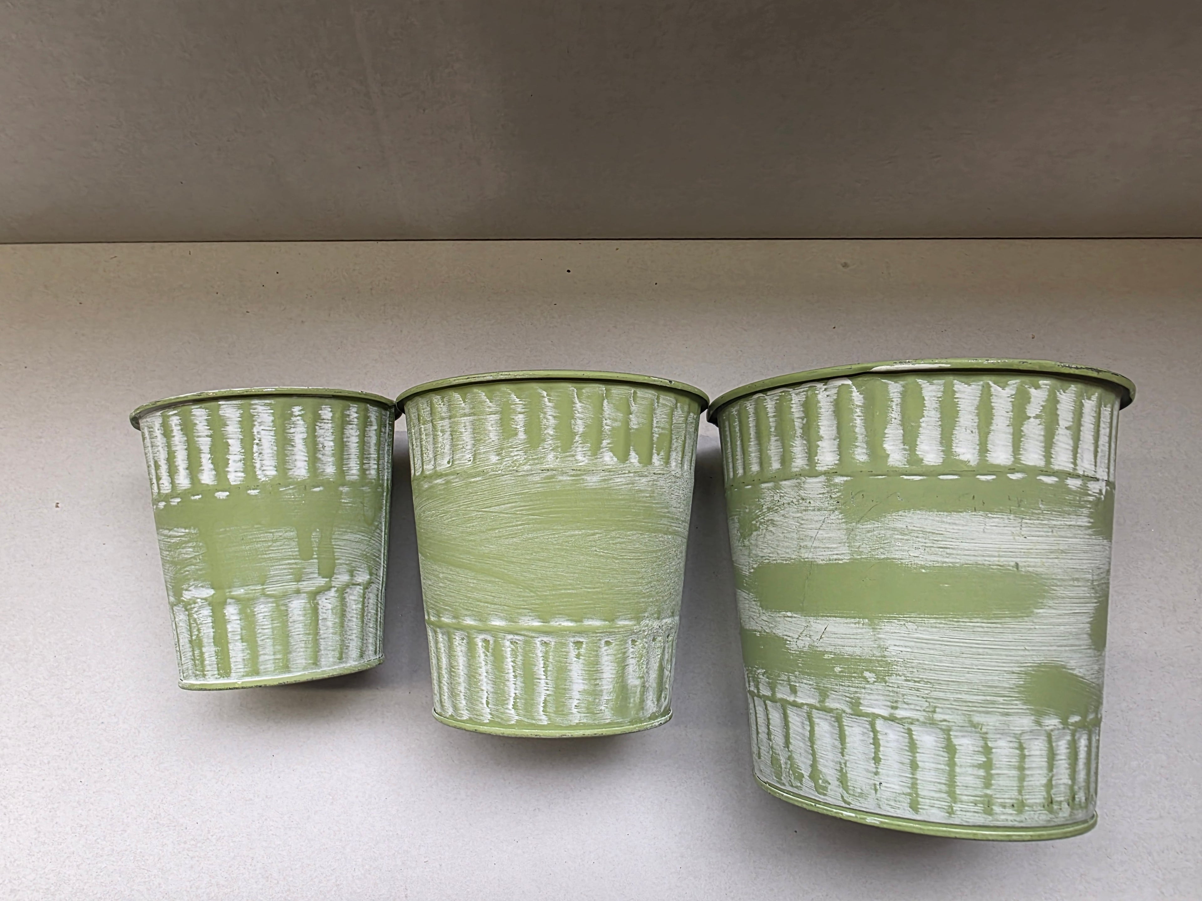 Zinc Pot Jinan Green Set Of 3 (PACK OF 2)