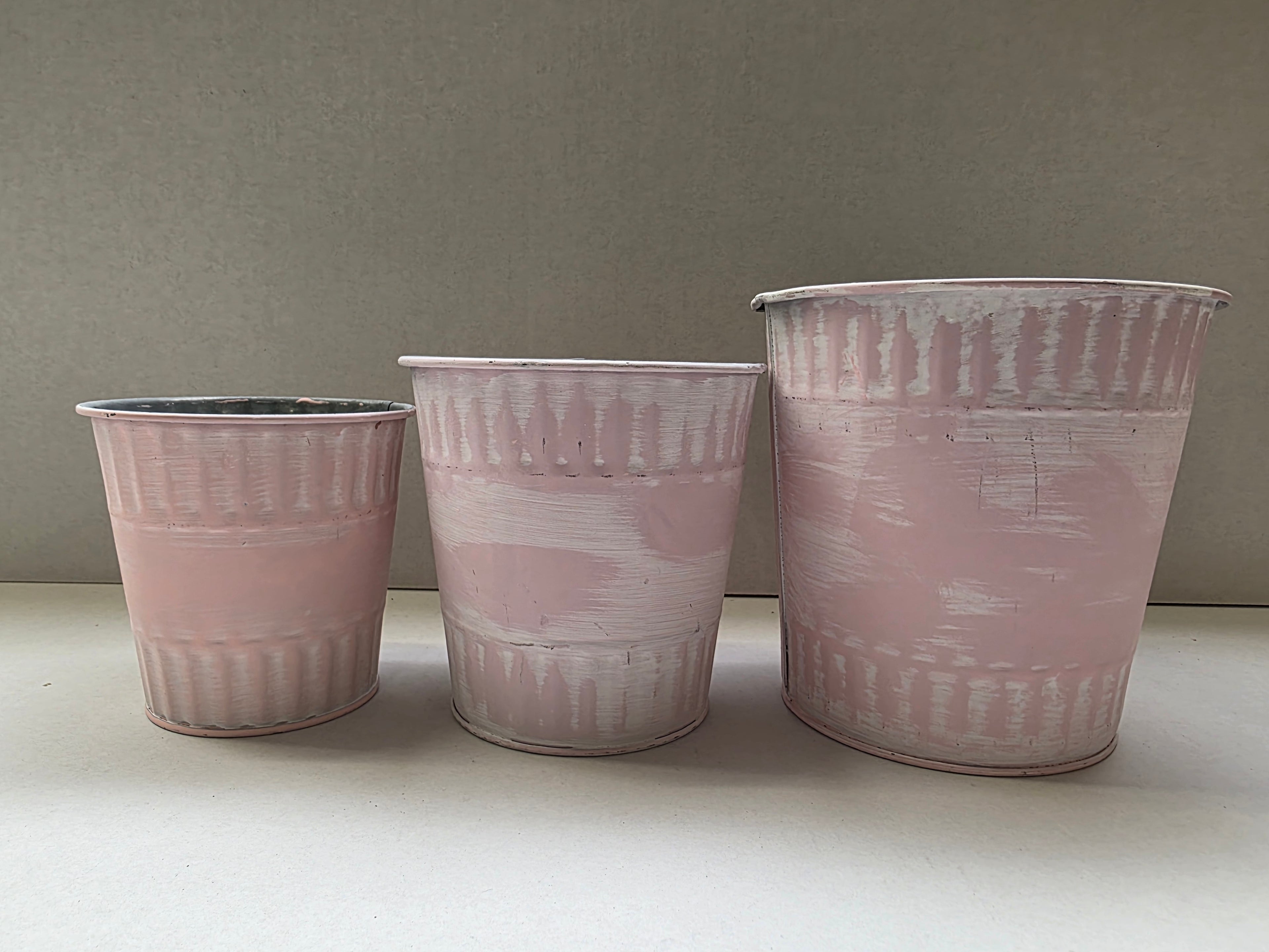 Zinc Pot Jinan Pink Set Of 3 (PACK OF 2)