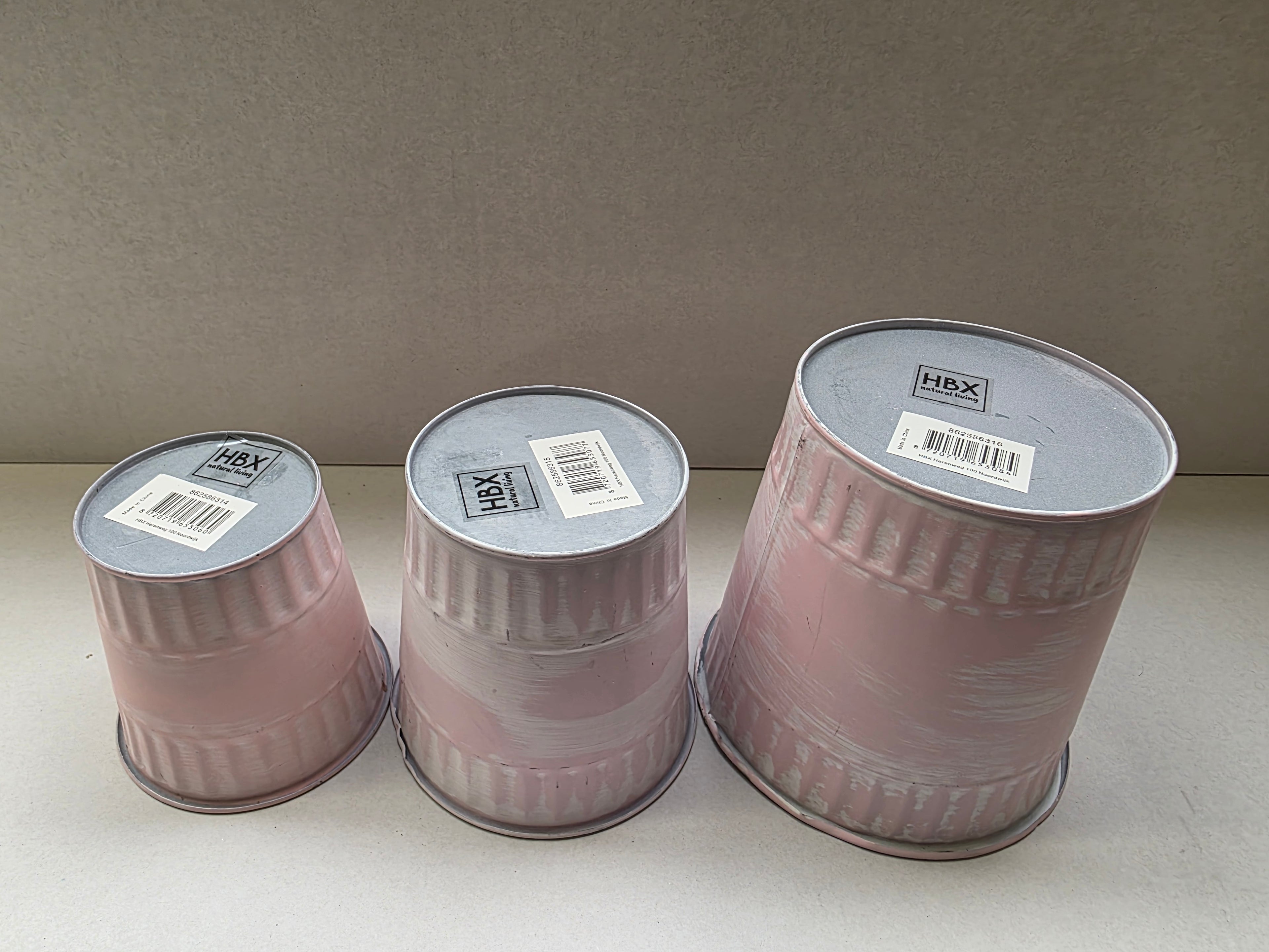 Zinc Pot Jinan Pink Set Of 3 (PACK OF 2)