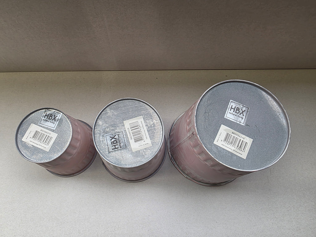 Zinc Pot Jinan Pink Set Of 3 (PACK OF 2)