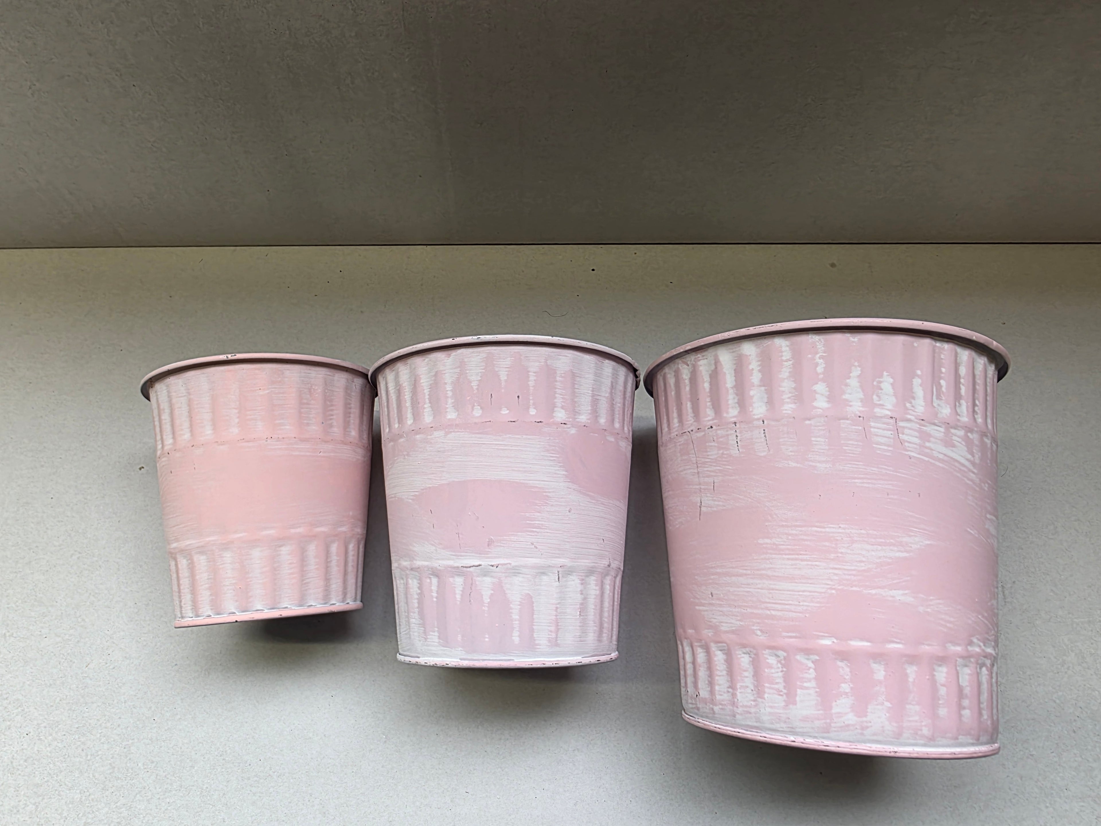 Zinc Pot Jinan Pink Set Of 3 (PACK OF 2)