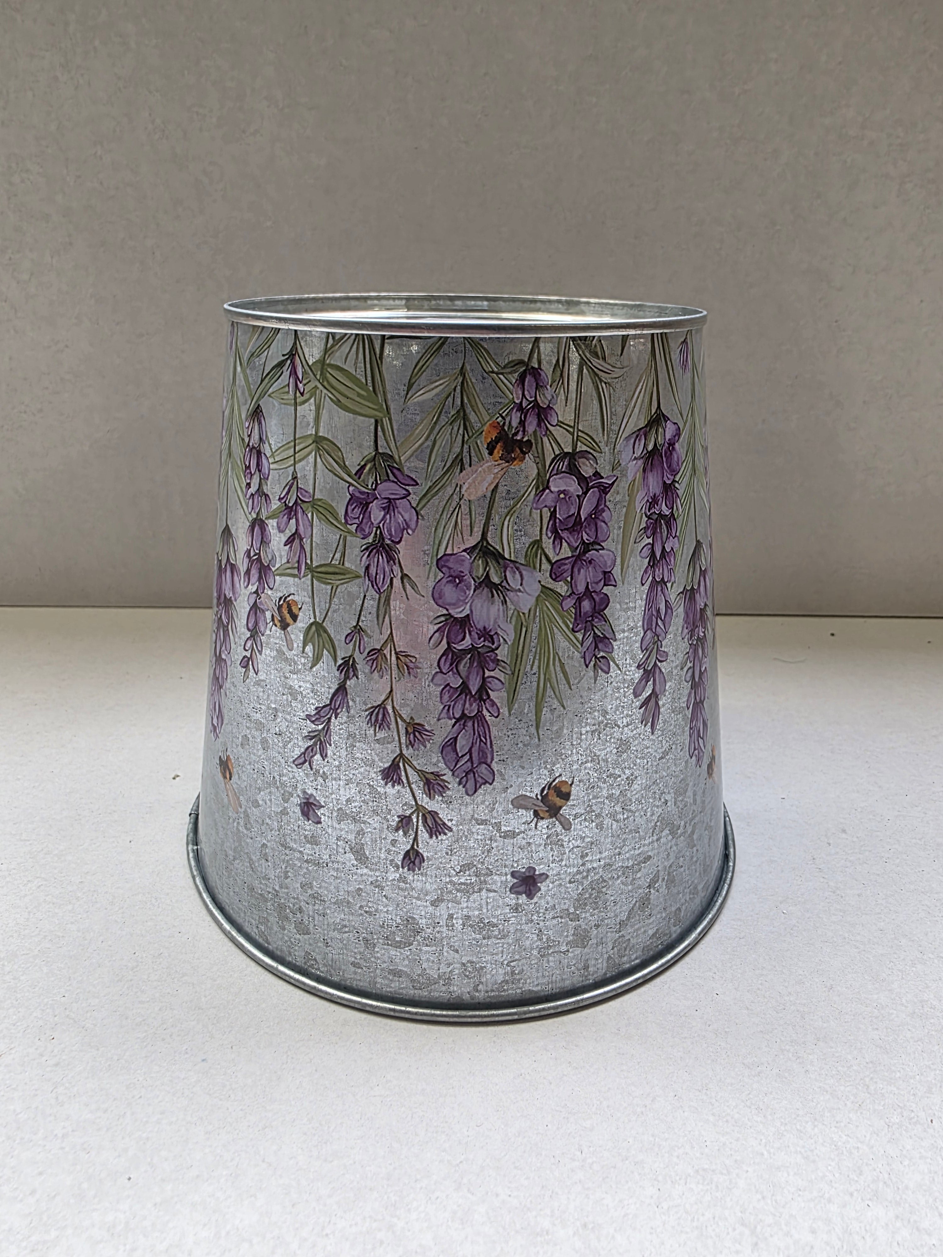 Zinc Pot Lavender 15x13.7x10.7cm (PACK OF 2)