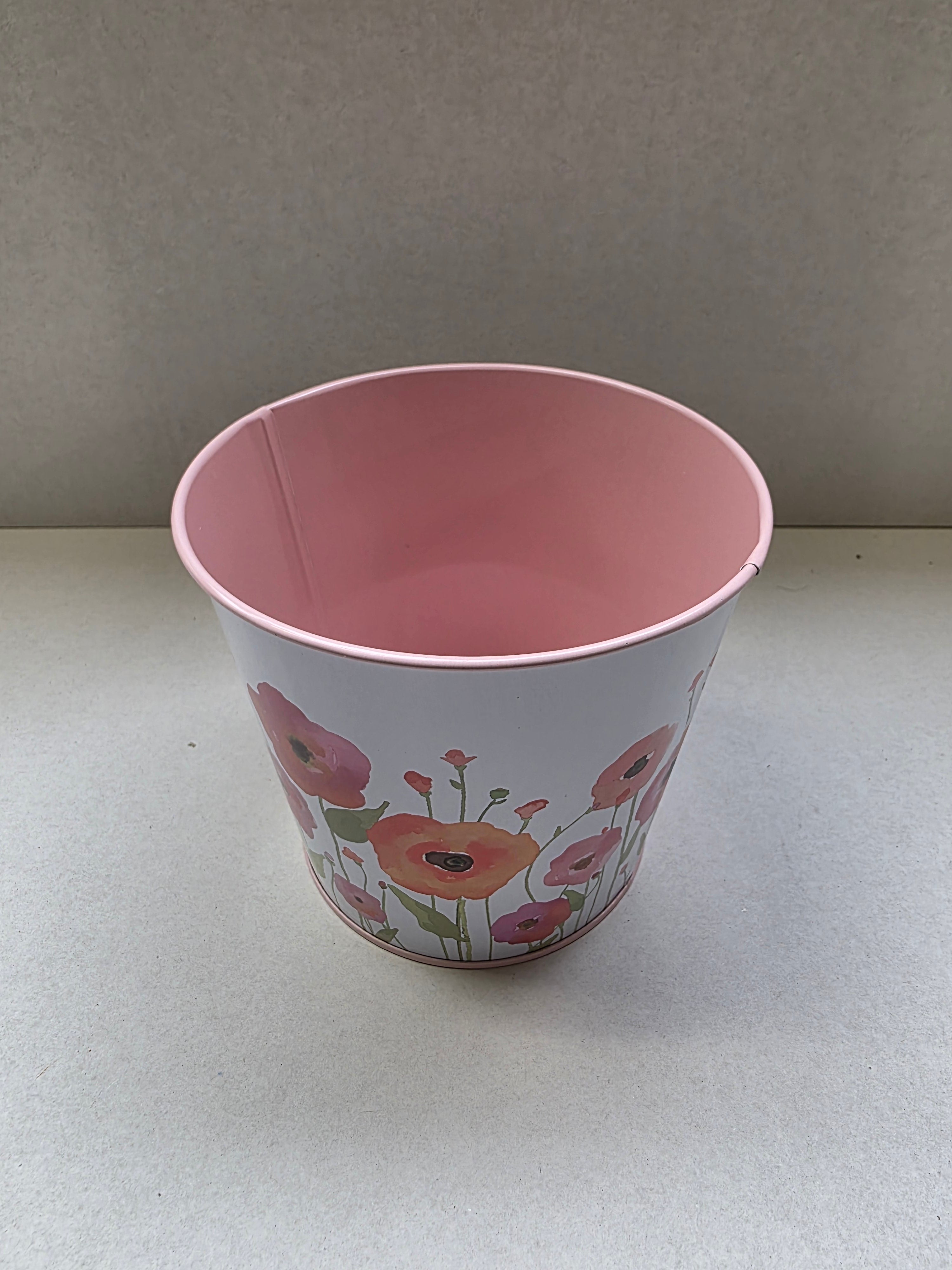 Zinc Pot Poppy 13x11x10cm (PACK OF 3)