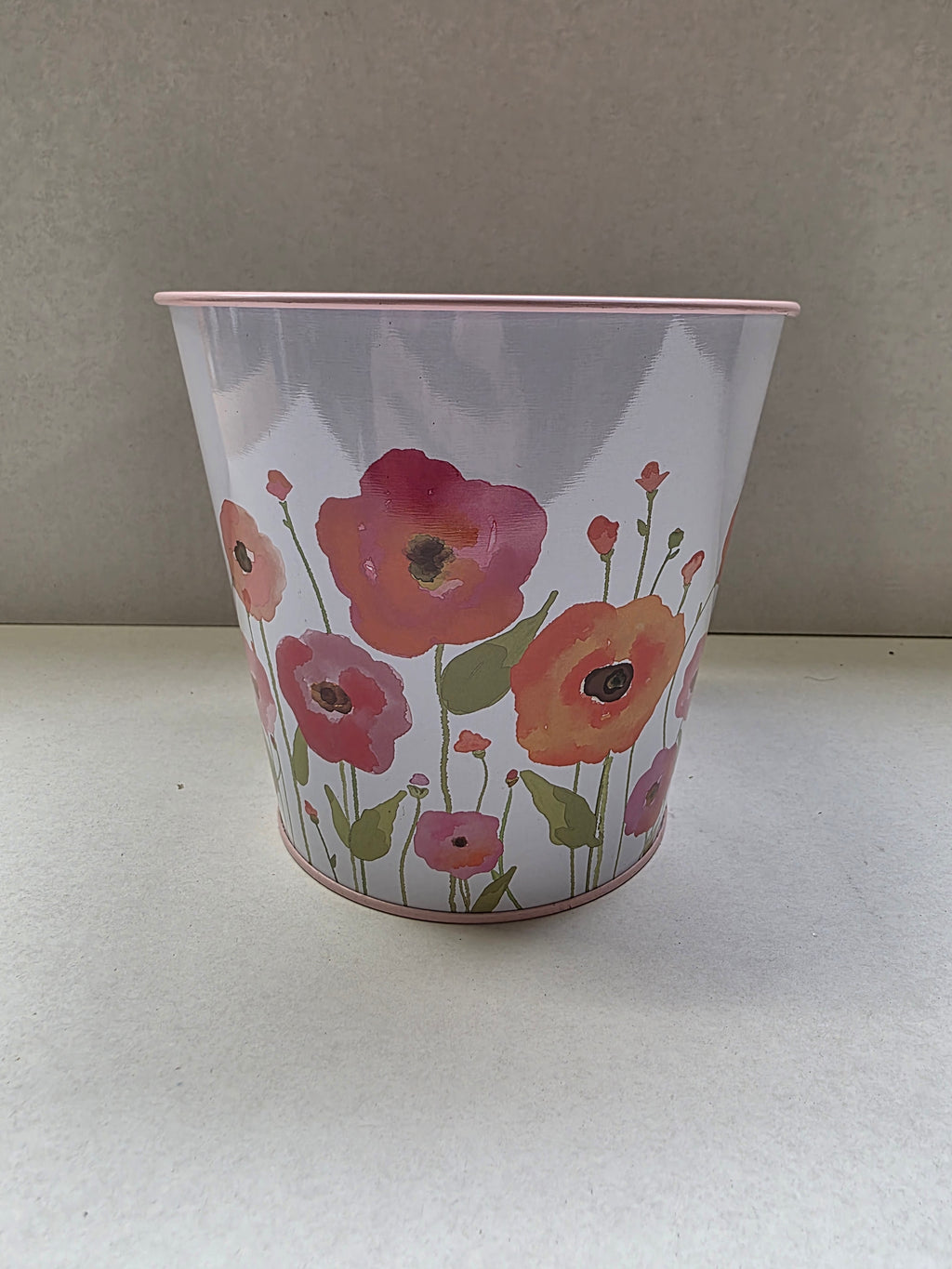 Zinc Pot Poppy 15x14x11cm (PACK OF 2)