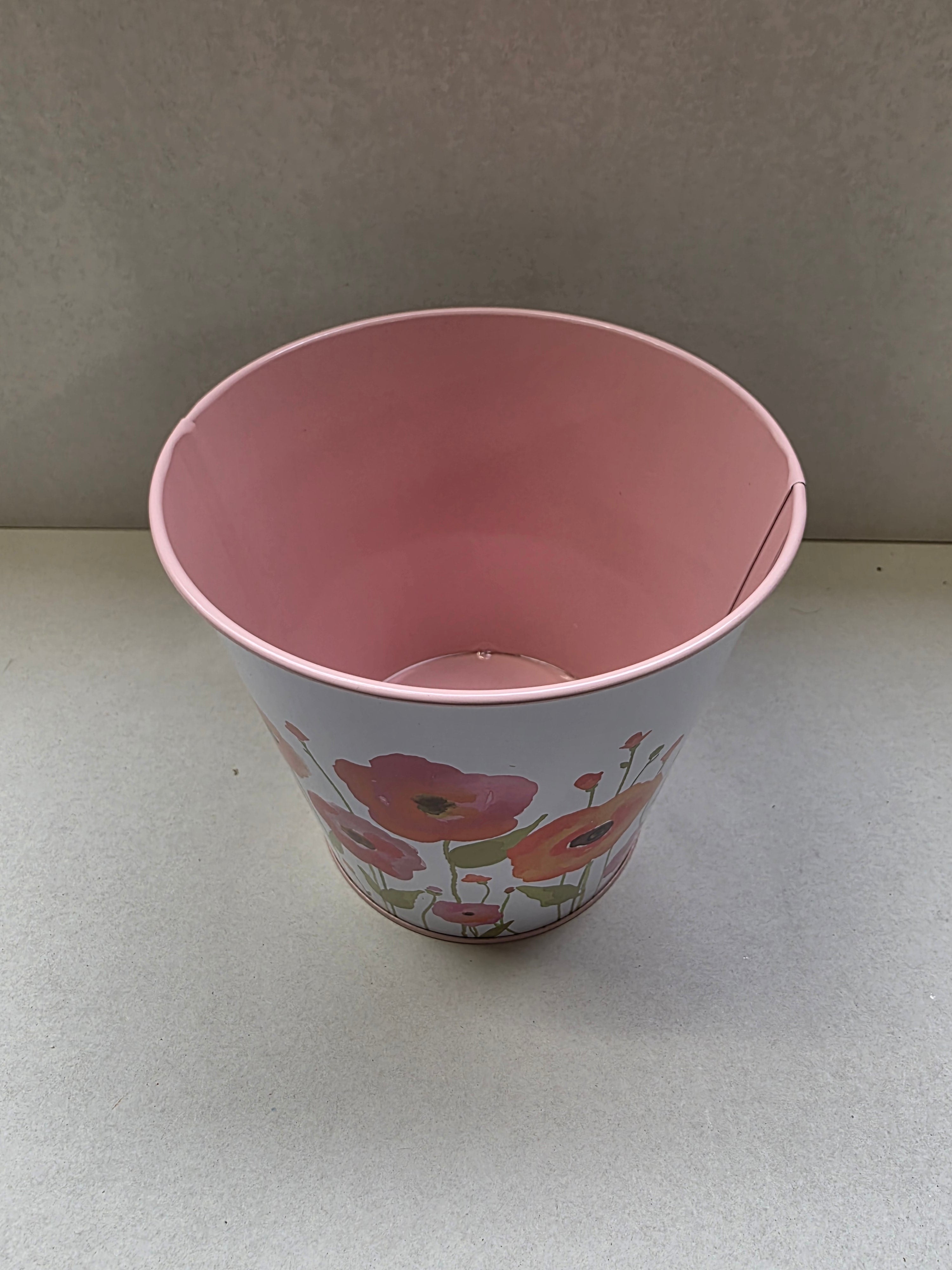 Zinc Pot Poppy 15x14x11cm (PACK OF 2)