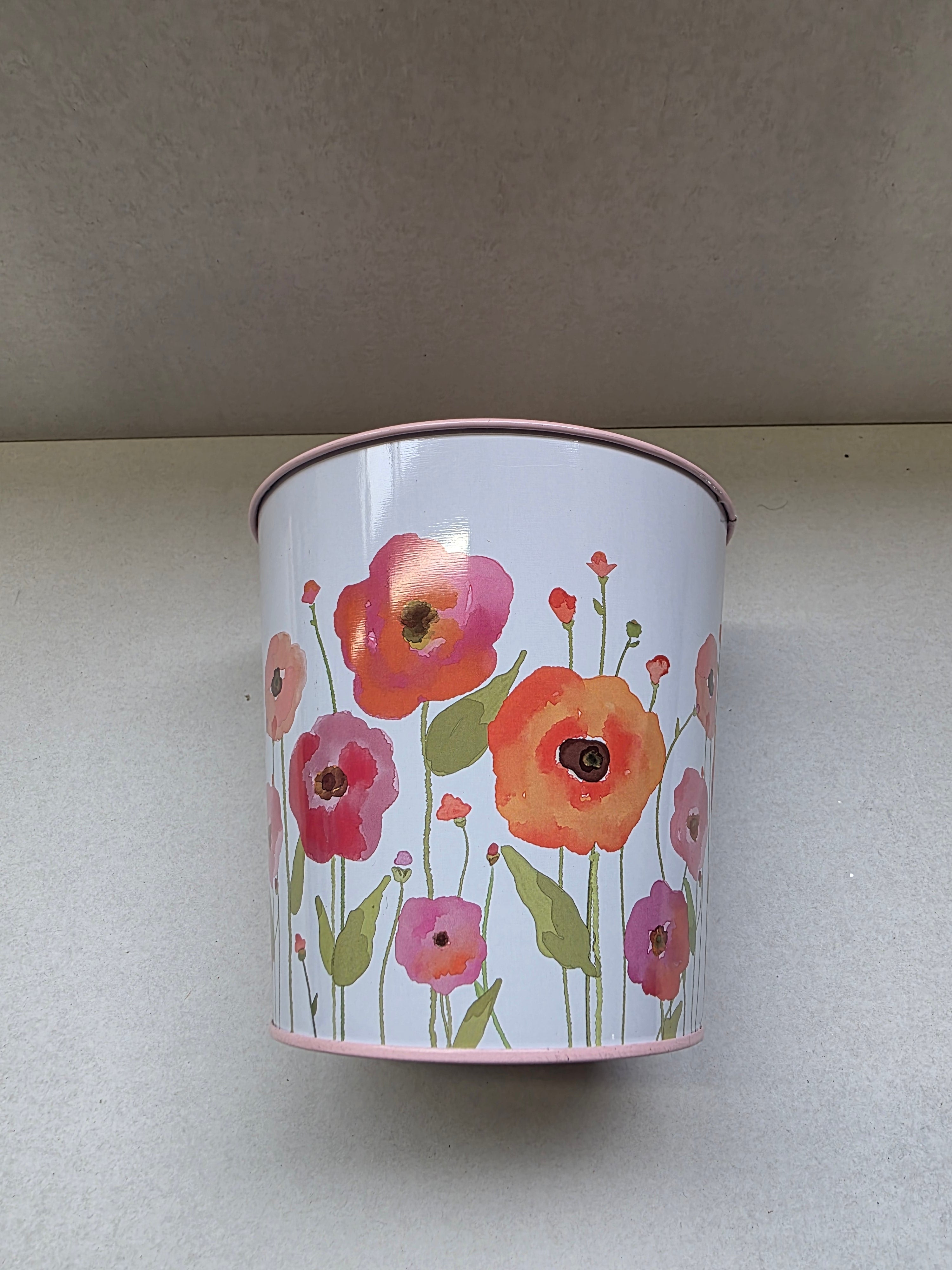 Zinc Pot Poppy 15x14x11cm (PACK OF 2)