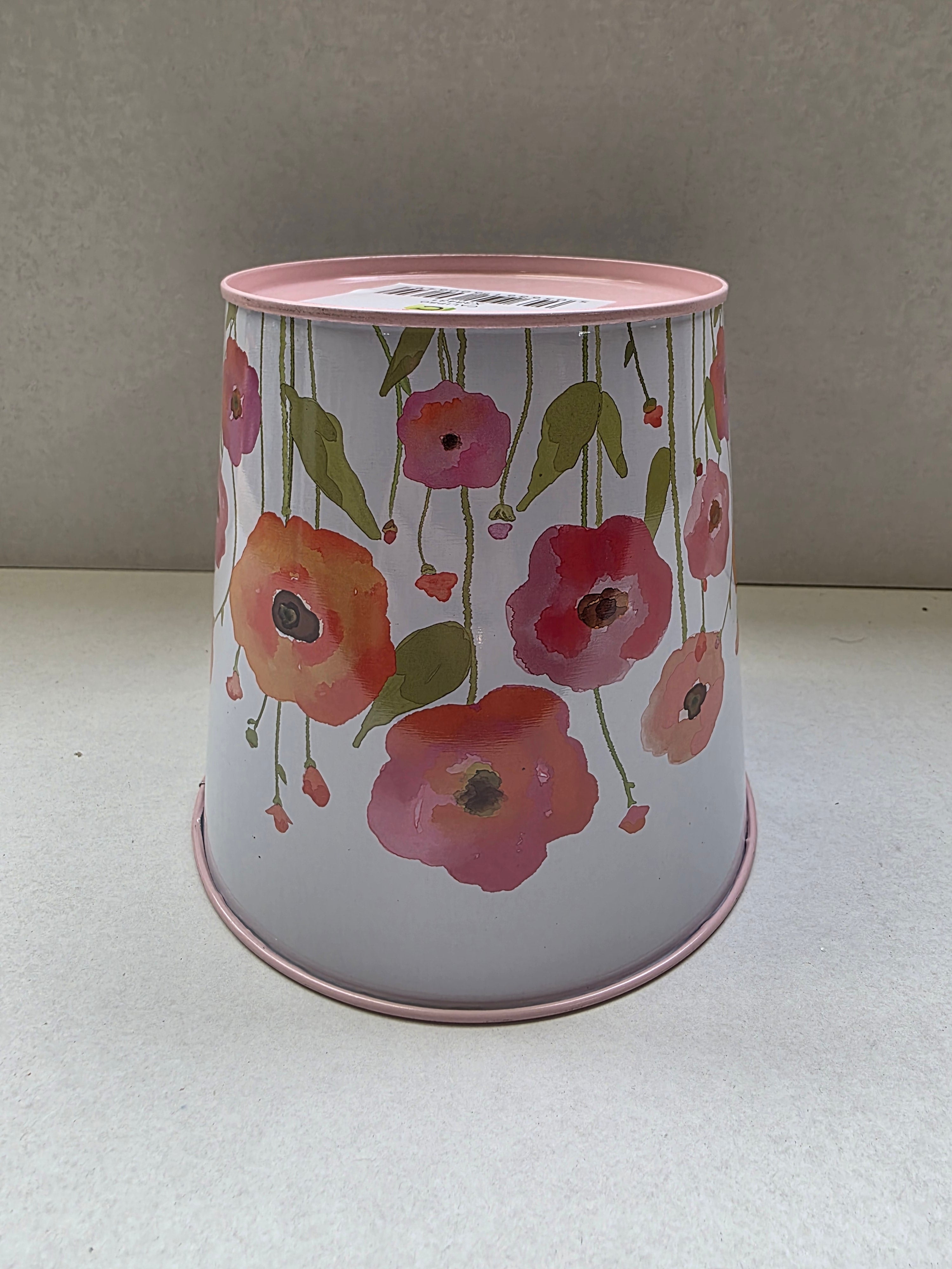 Zinc Pot Poppy 15x14x11cm (PACK OF 2)